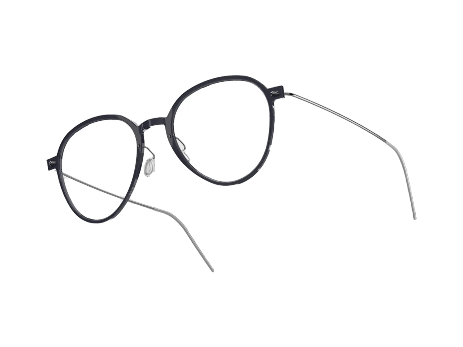 Lindberg N.O.W. 6643 dioptrijske naočare, boja black transparent / grey polished, pogled iz ugla