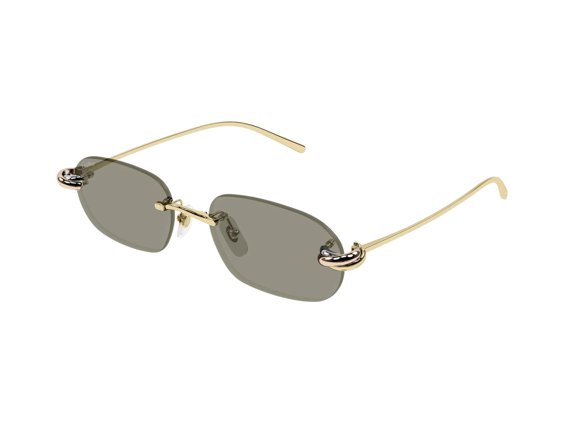 Cartier Trinity CT0686S sunčane naočare, boja Gold/Brown, pogled iz ugla