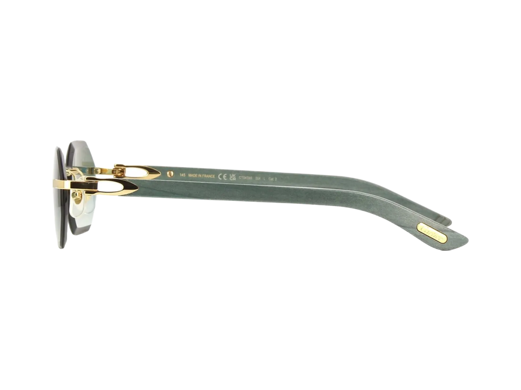 Cartier C Décor CT0439S sunčane naočare, boja Gold/Green, pogled sa strane