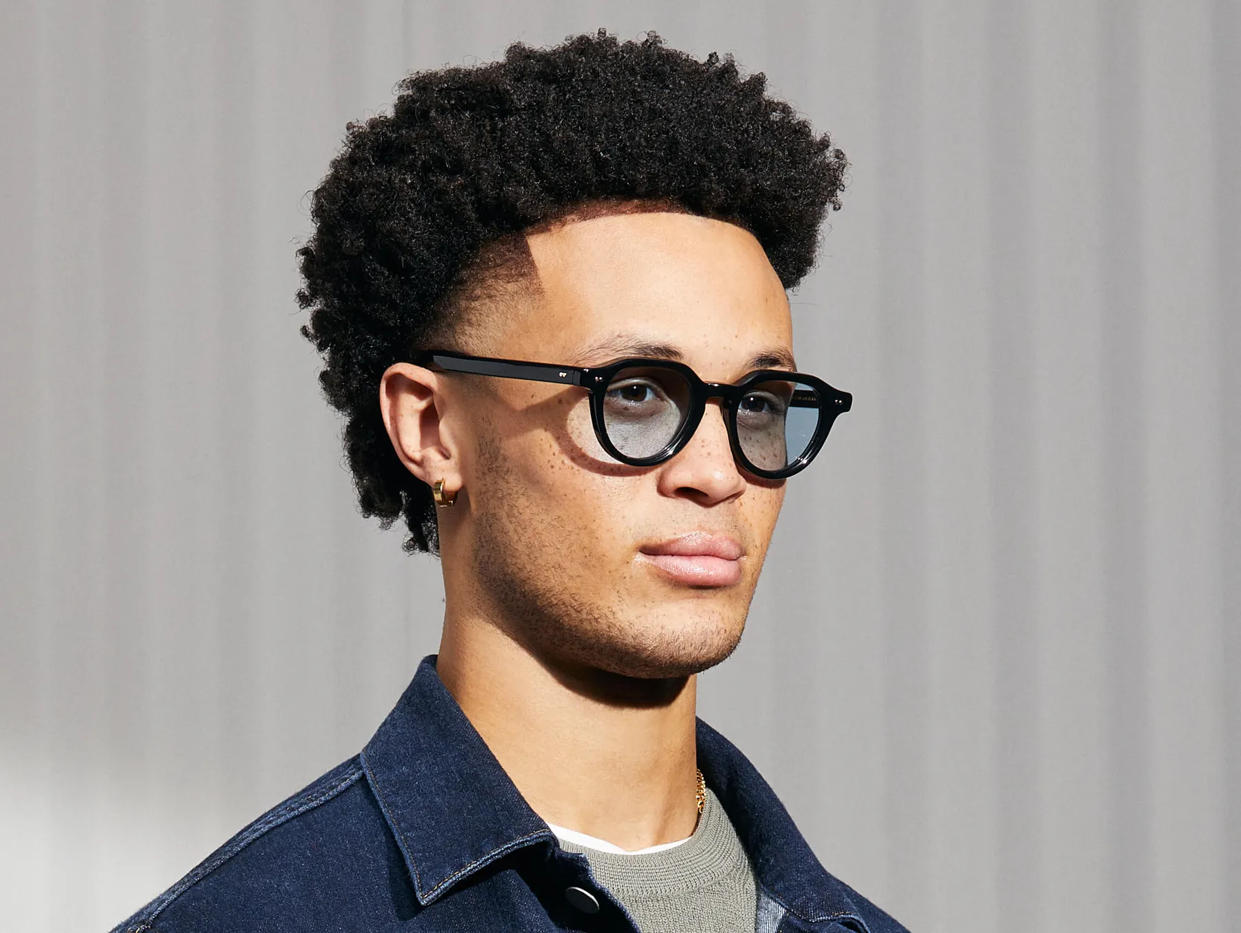 Moscot Baitsim Sun sunčane naočare, boja Black, staklo Bel Air Blue, na licu
