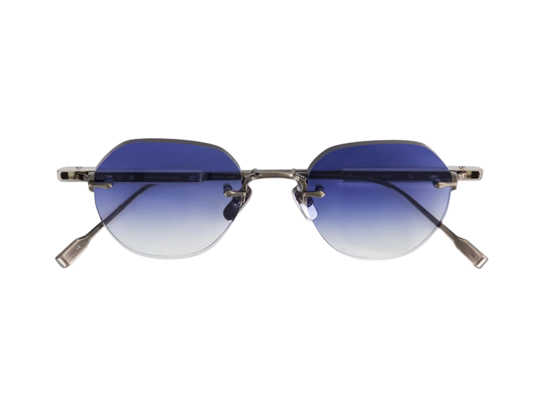 Sato Terebellum I Capsule Edition sunčane naočare, boja Antique Silver / Platinum, Blue Gradient staklo, pogled odozgo