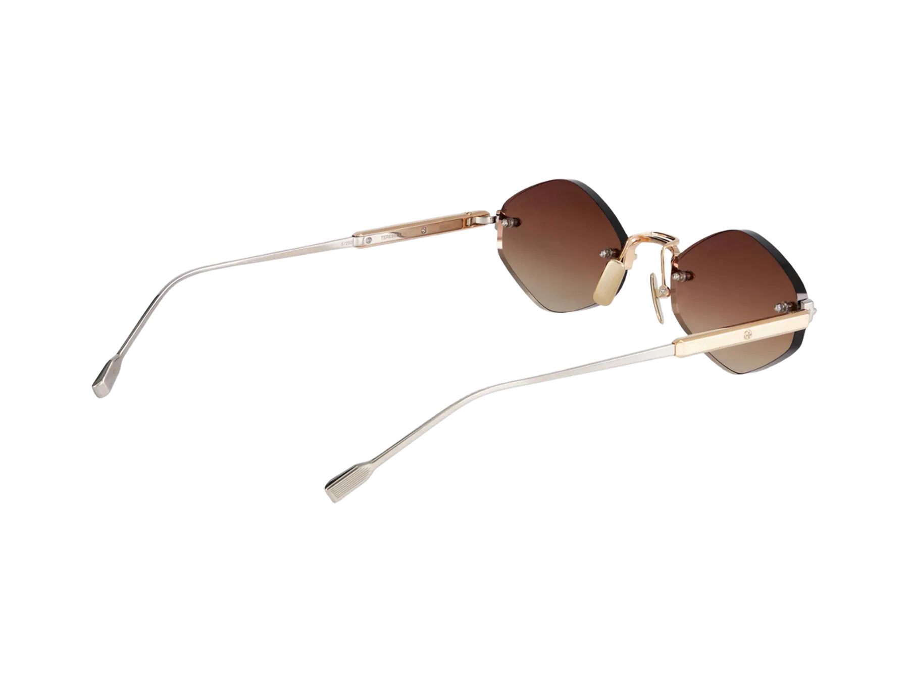 Sato Terebellum V sunčane naočare, boja Rose Gold / Platinum, titanijum, Brown Gradient staklo, leva drška