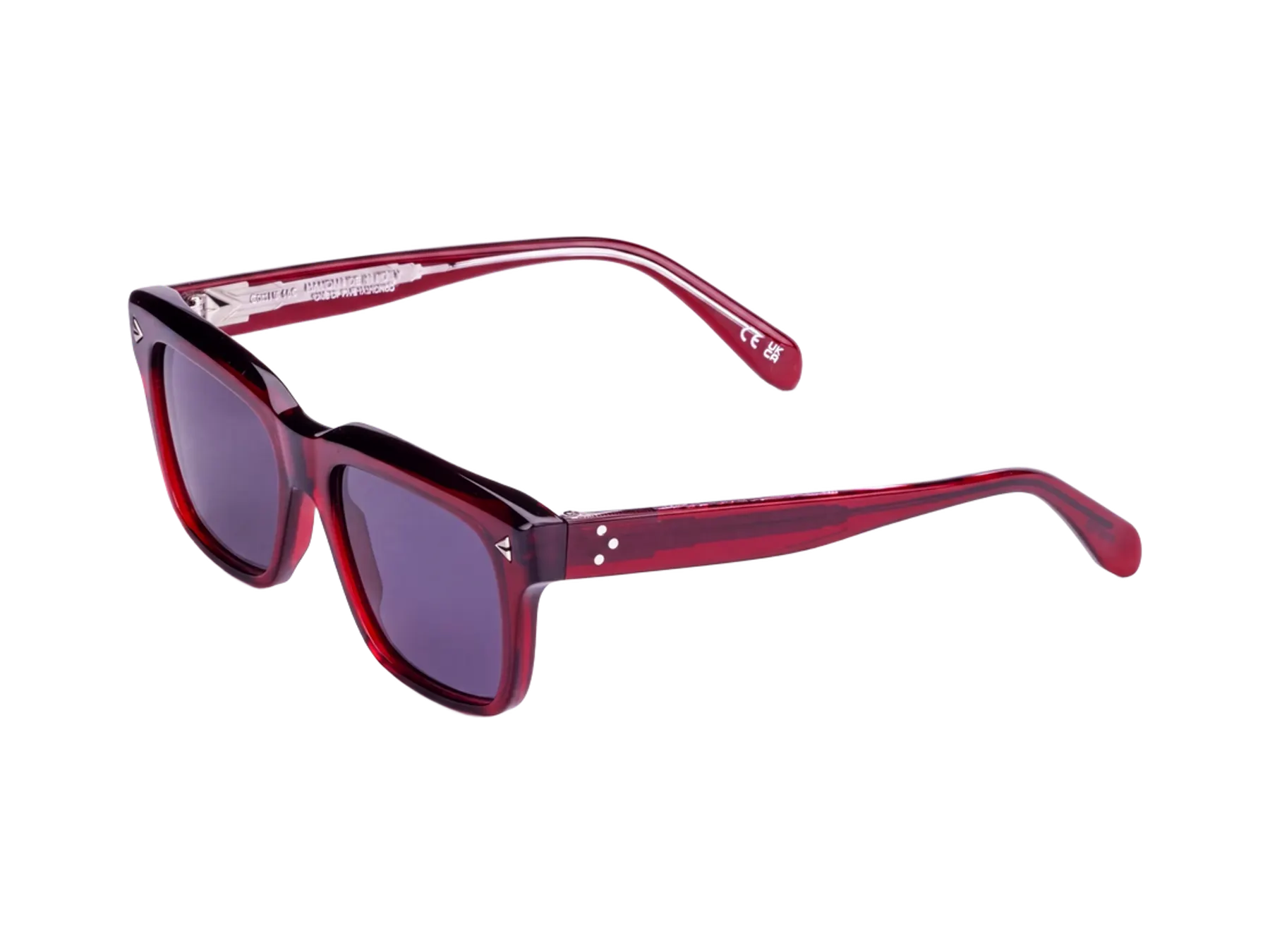 Pray Abaddon sunglasses, colour Red Dark Transparent/Grey, angle view