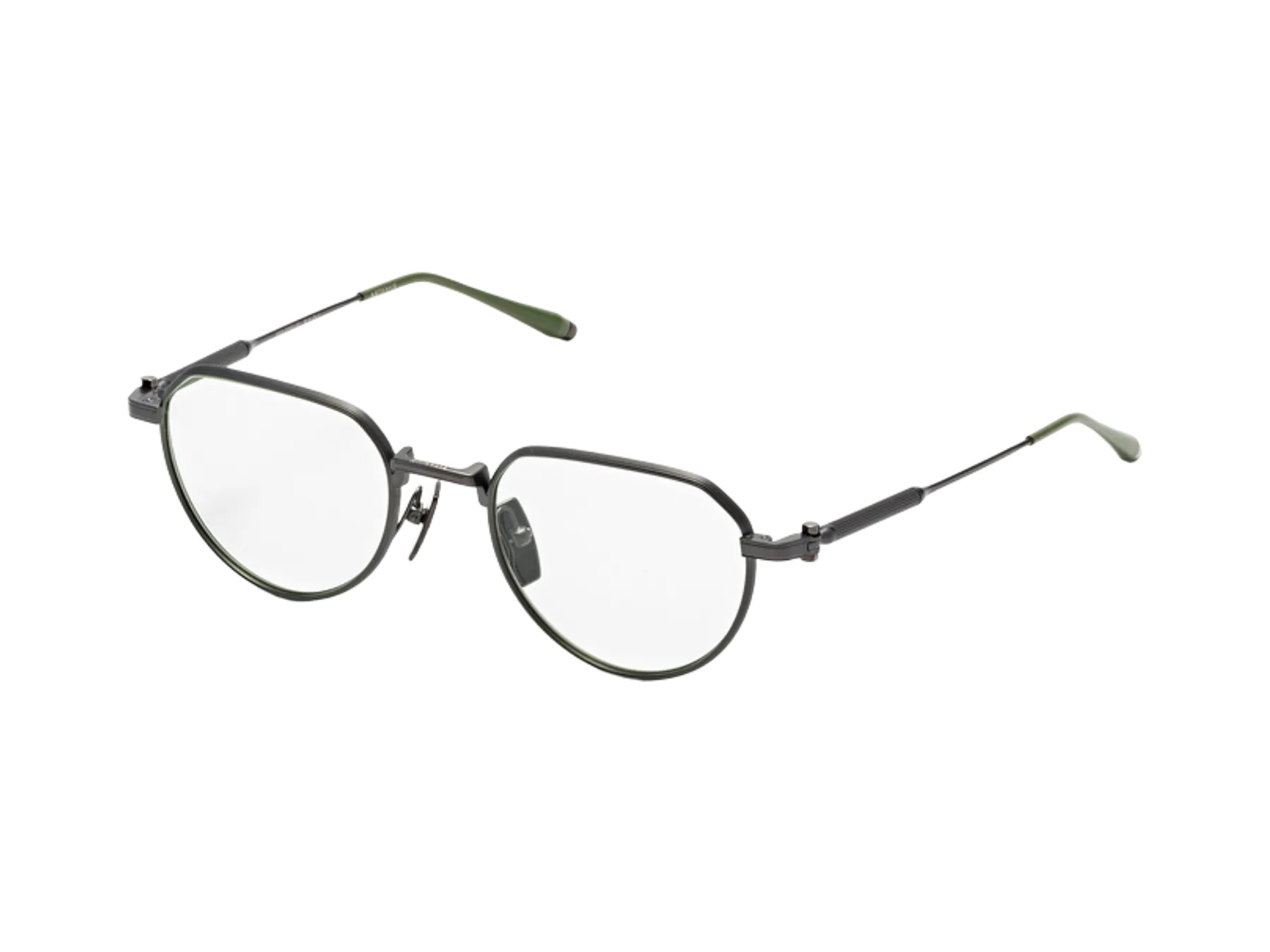 Akoni Artemis dioptrijske naočare, boja Black Iron/Matte Olive, pogled iz ugla