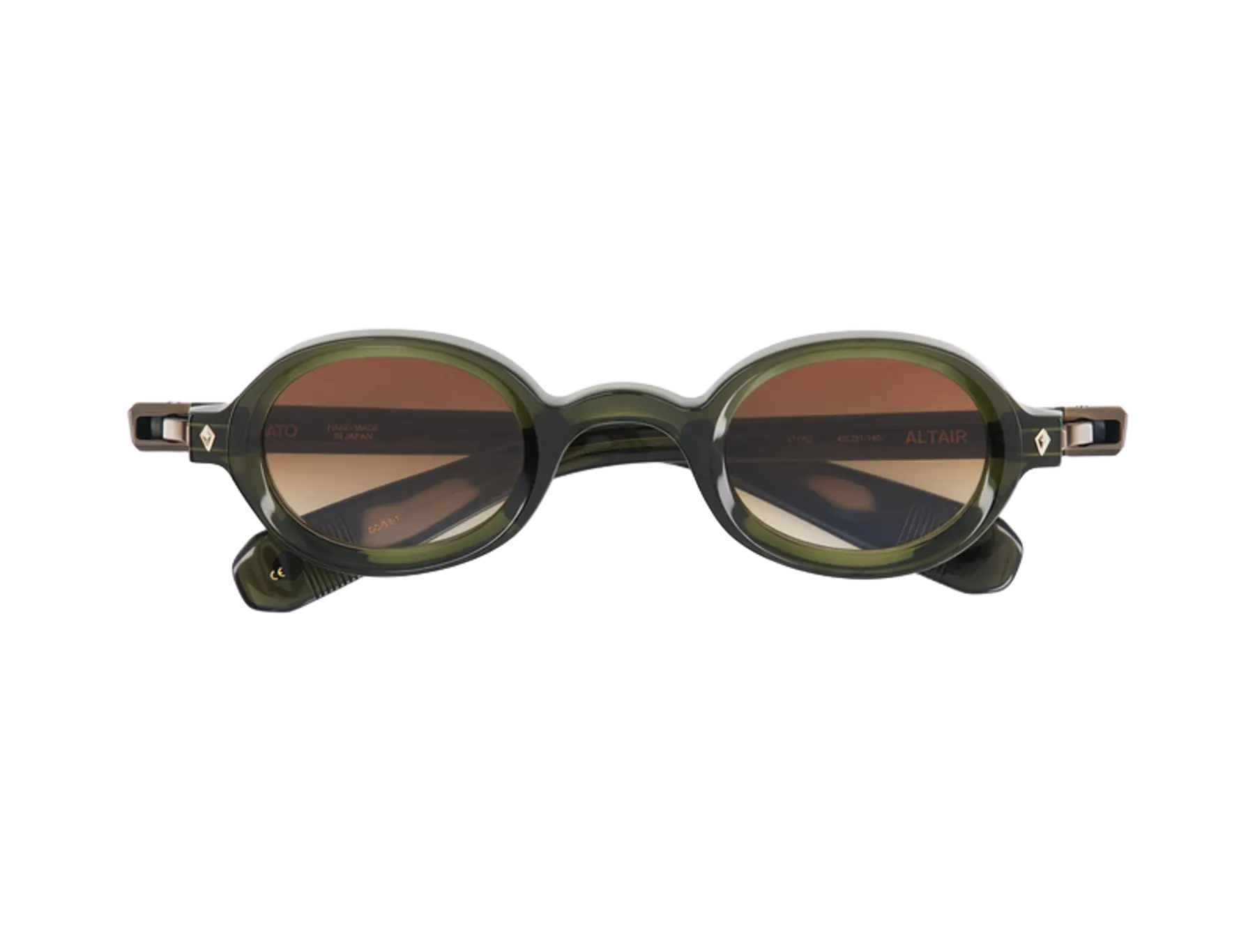 Sato Altaïr sunčane naočare, boja Deep Olive / Brushed Bronze, acetat, Brown Gradient staklo, pogled odozgo
