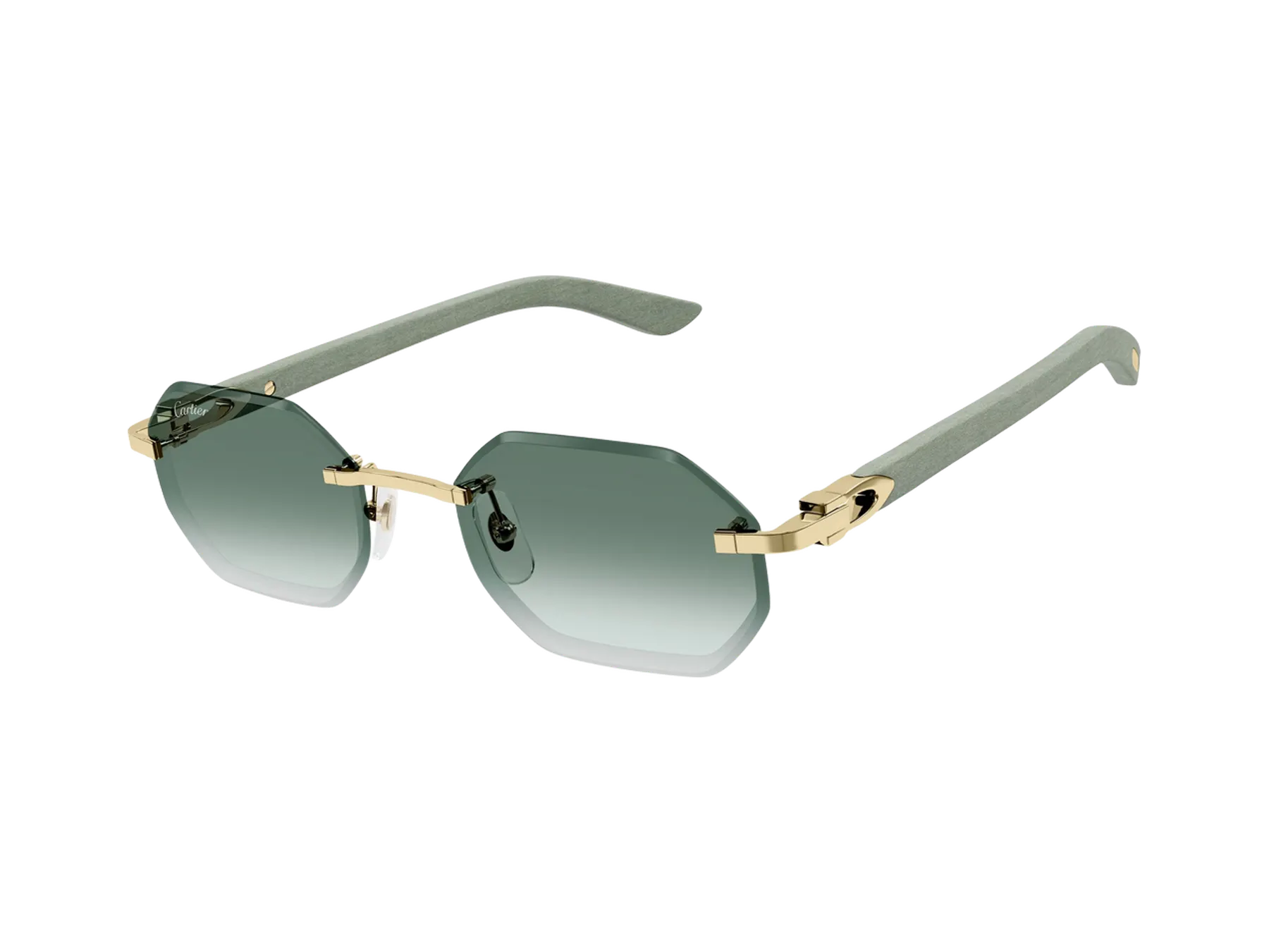 Cartier C Décor CT0439S sunčane naočare, boja Gold/Green, pogled iz ugla