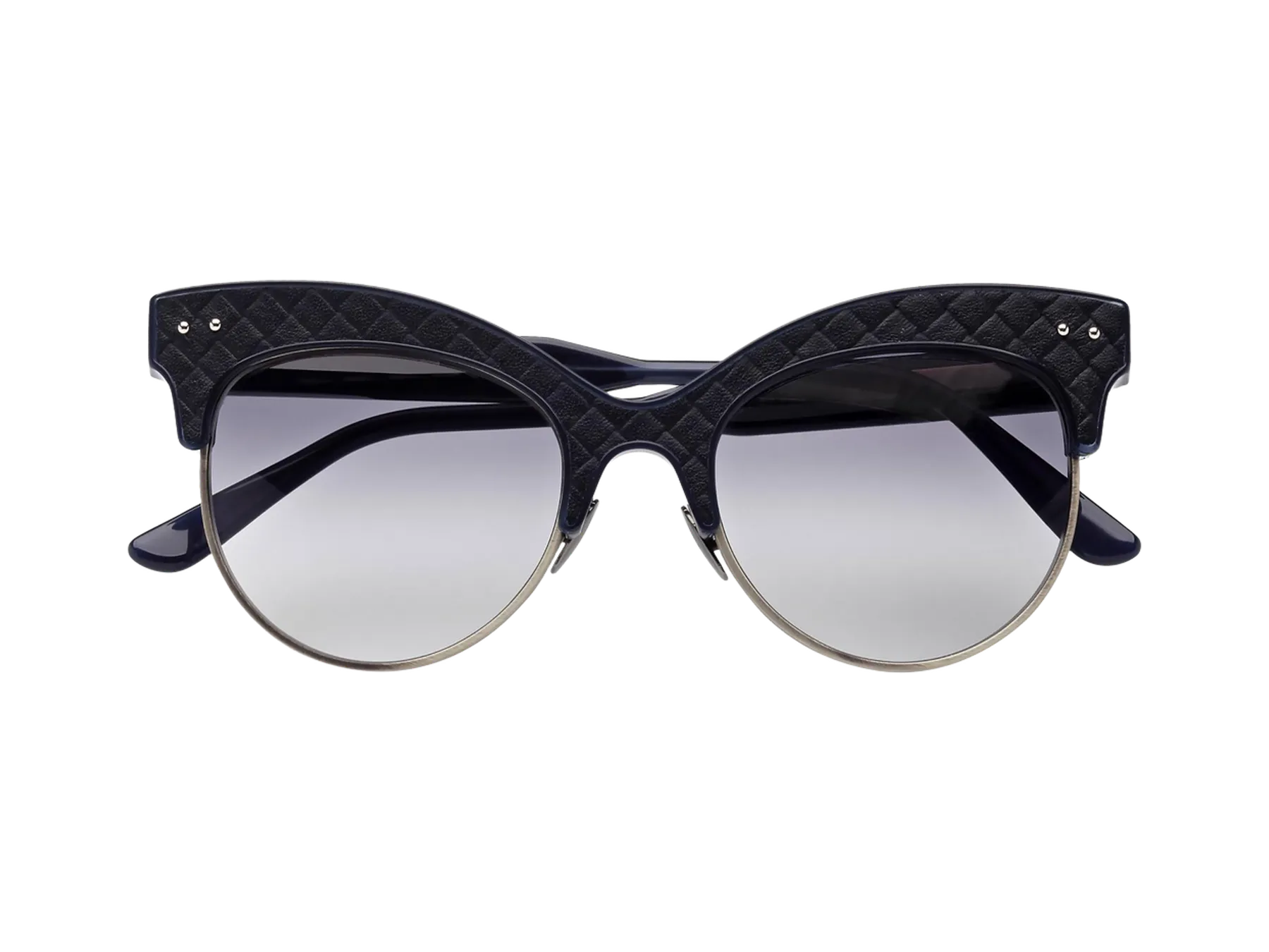 Bottega Veneta BV0014S sunglasses, colour Blue, top view of the woven Intrecciato brow