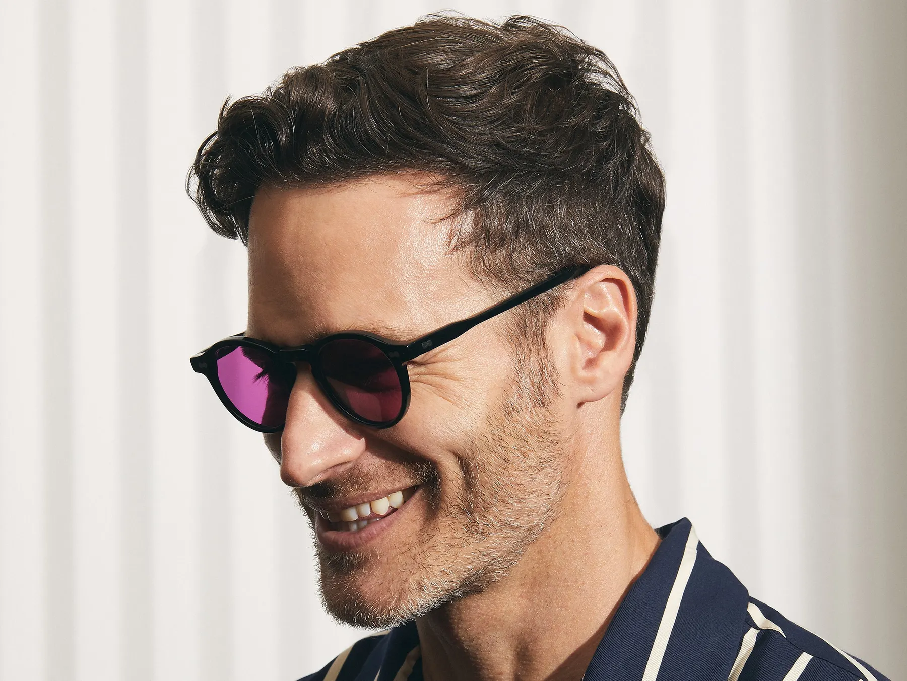 Moscot Miltzen Sun sunčane naočare, boja Black, staklo Purple Nurple, na licu
