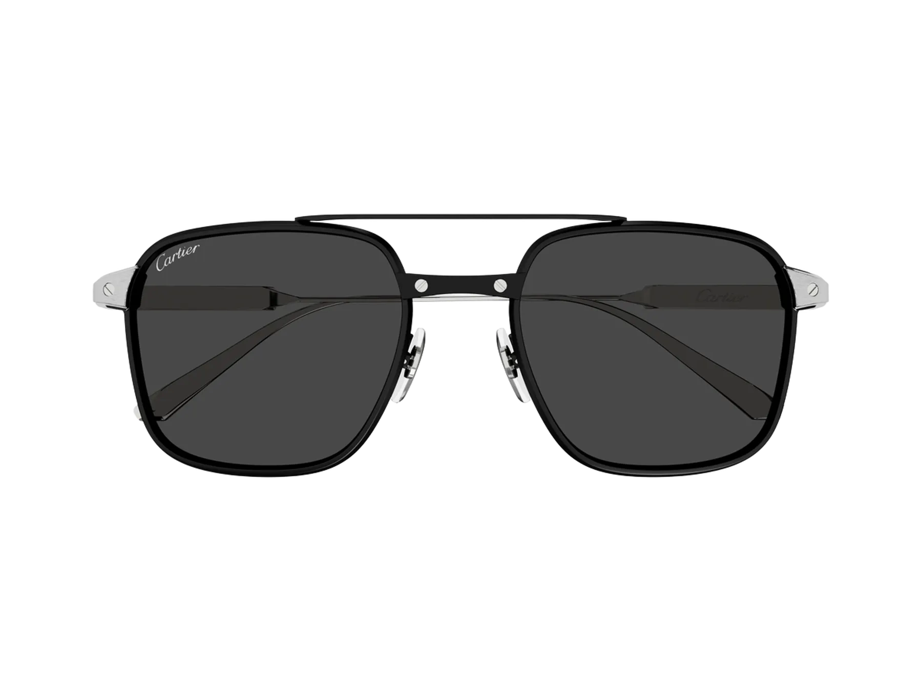 Cartier Santos de Cartier CT0610S sunčane naočare, boja Black/Silver, pogled spreda