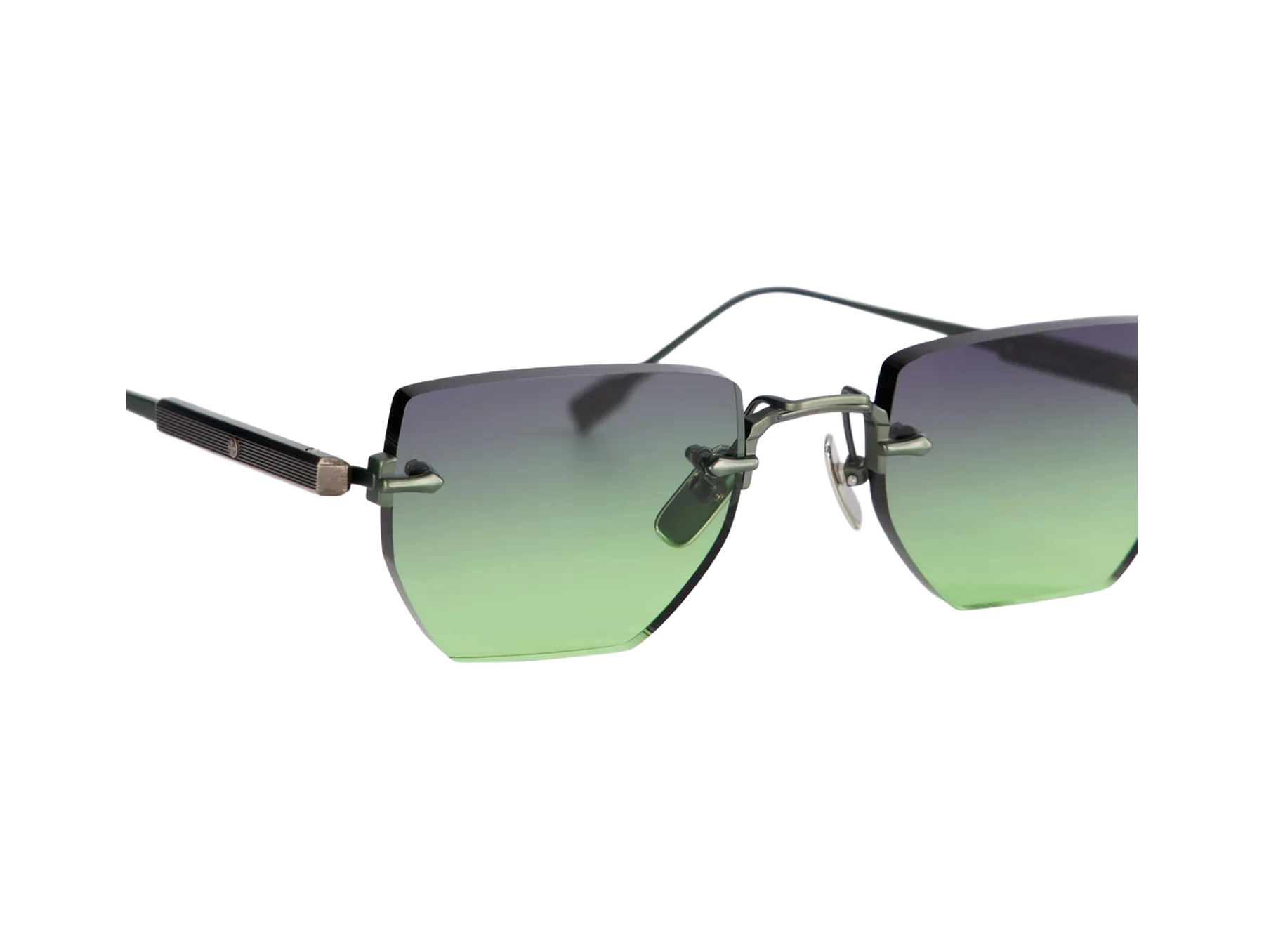 Sato Terebellum III Capsule Edition naočare, boja Matt Green / Antique Silver, pogled spreda