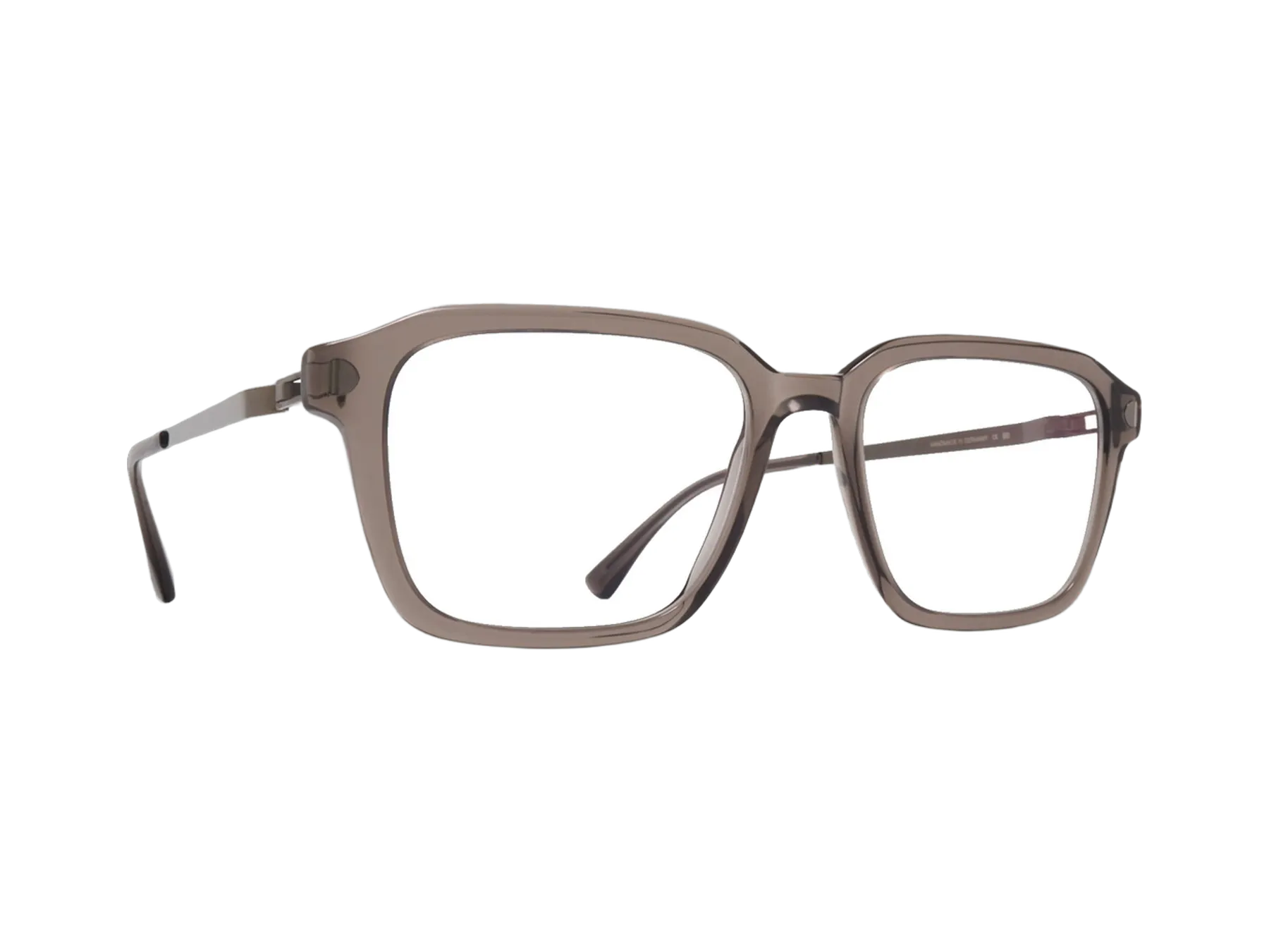 Mykita Trules dioptrijske naočare, boja Clear Ash/Shiny Graphite, pogled iz ugla