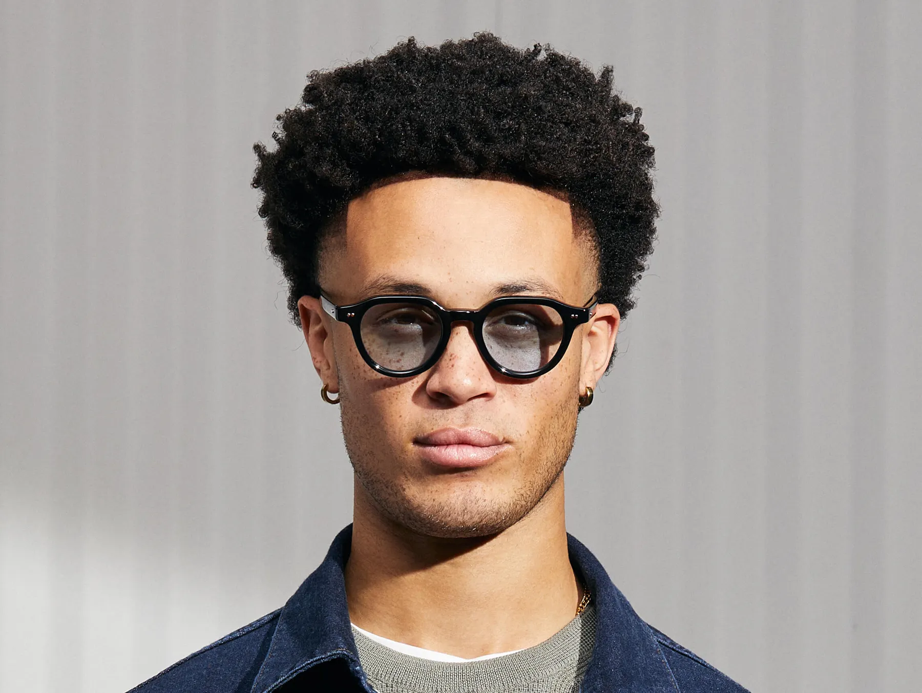 Moscot Baitsim Sun sunčane naočare, boja Black, staklo Bel Air Blue, na licu