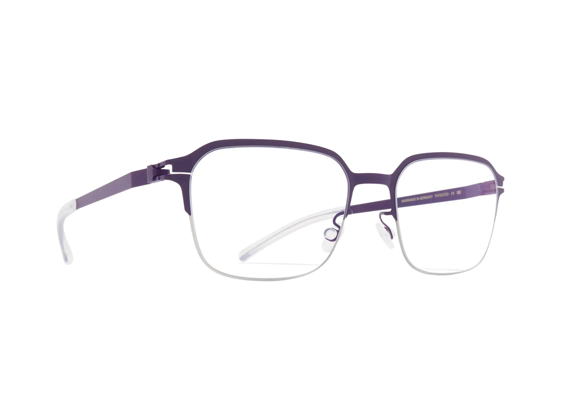 Mykita Cilian dioptrijske naočare, boja Silver/Deep Purple, pogled iz ugla
