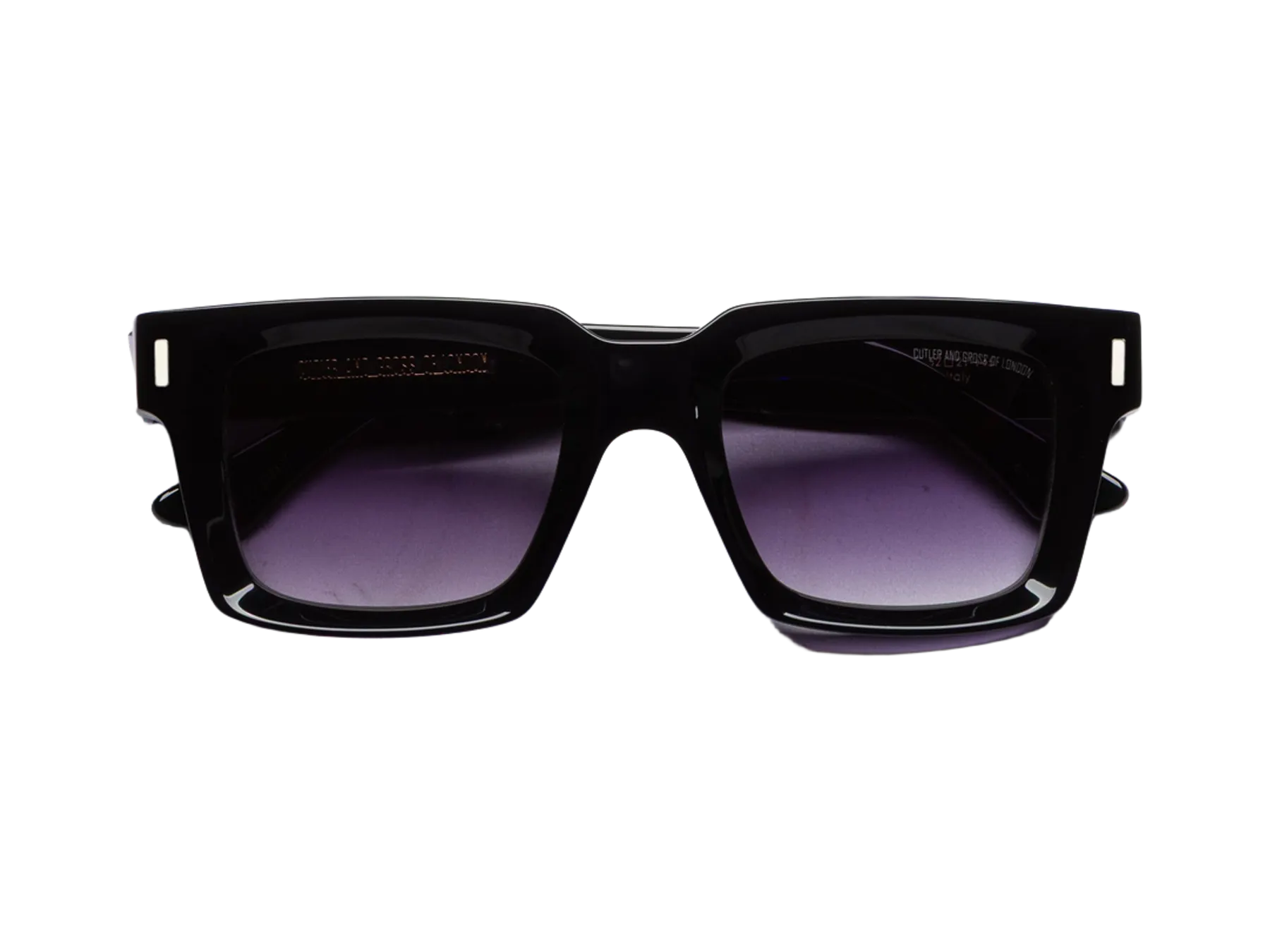 Cutler and Gross 1386 sunčane naočare, boja Purple on Black, pogled spreda