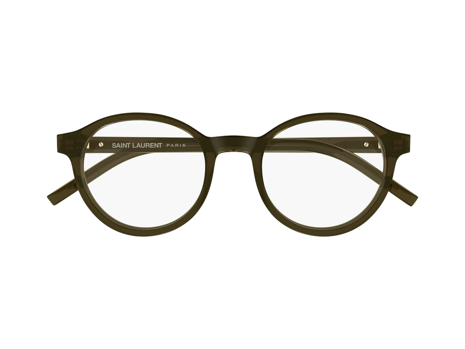 Saint Laurent SL M163 dioptrijske naočare, boja Shiny Transparent Khaki, pogled spreda