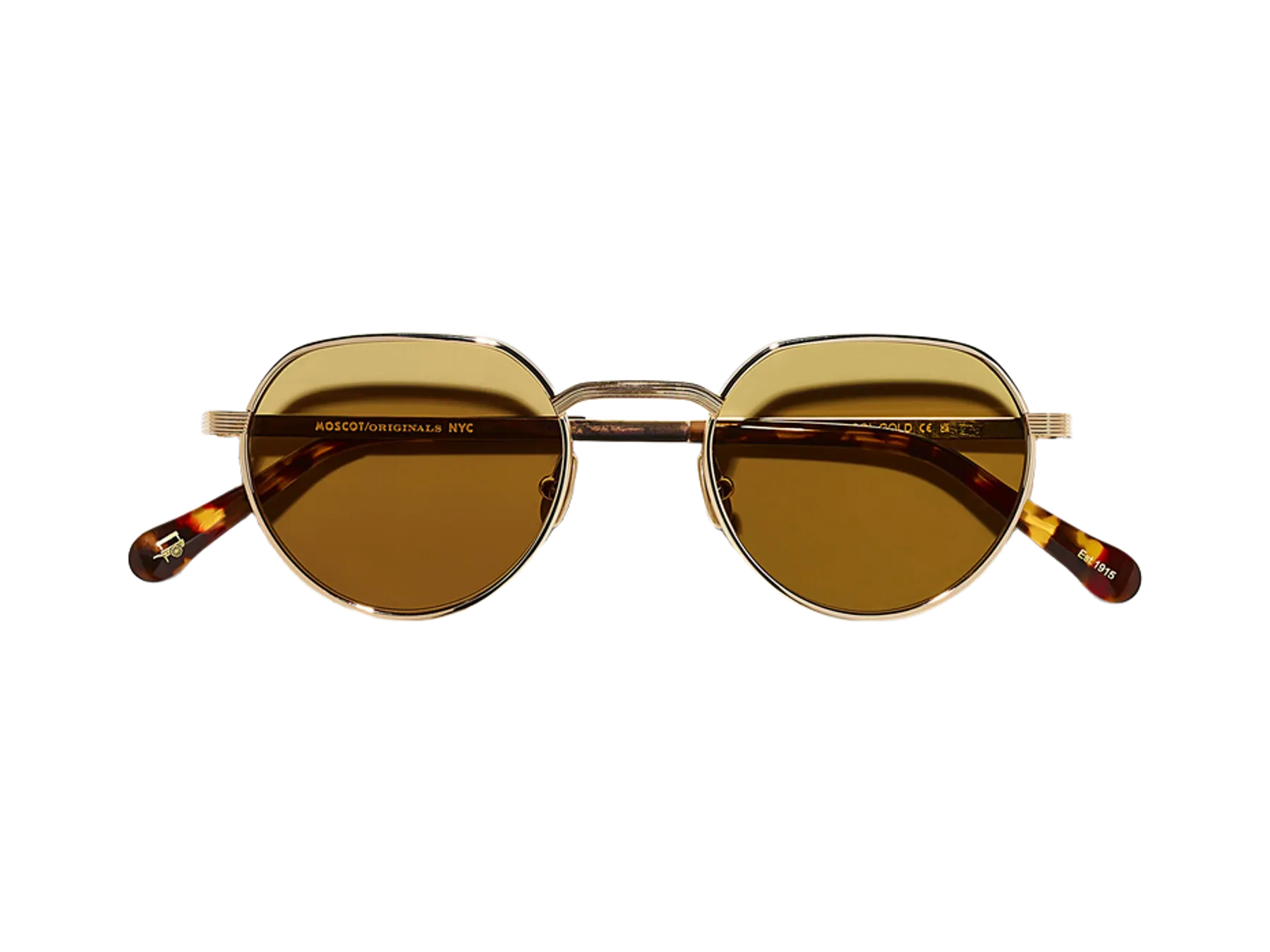 Moscot Smendrik Sun sunčane naočare, boja Gold, staklo Amber, pogled spreda