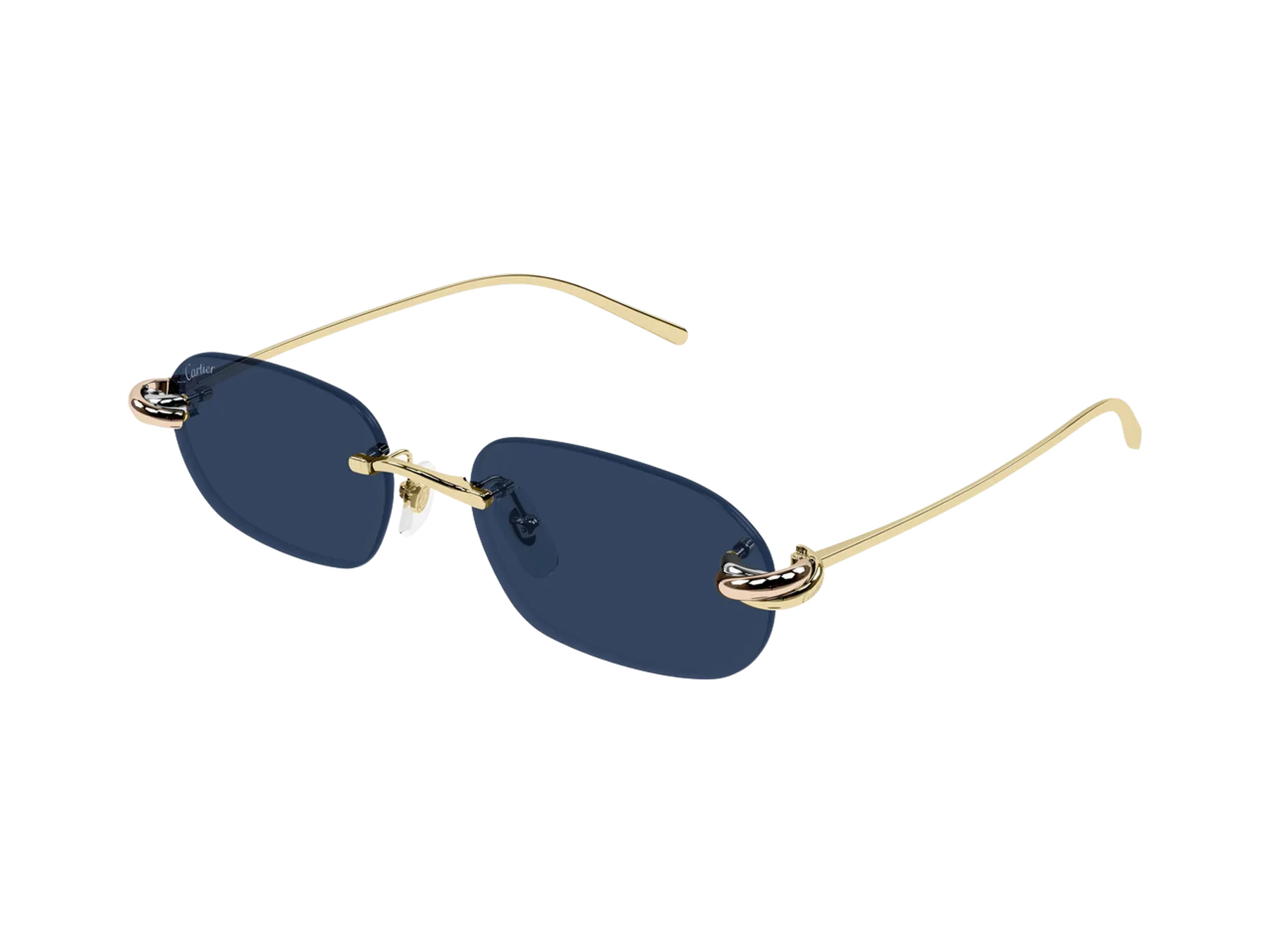 Cartier Trinity CT0686S sunčane naočare, boja Gold/Blue, pogled iz ugla