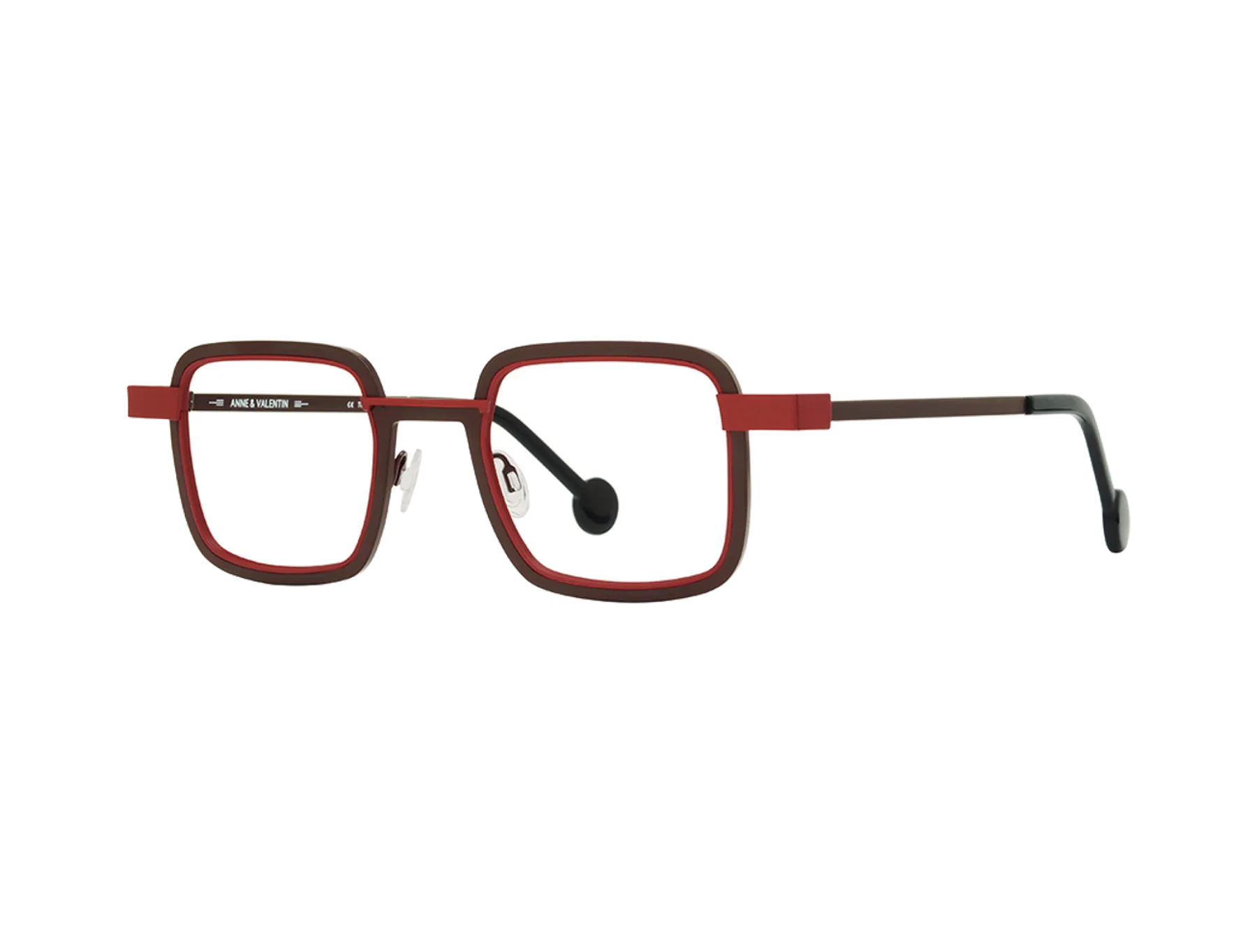 Anne & Valentin Welldone dioptrijske naočare, boja Burgundy & Red, pogled iz ugla