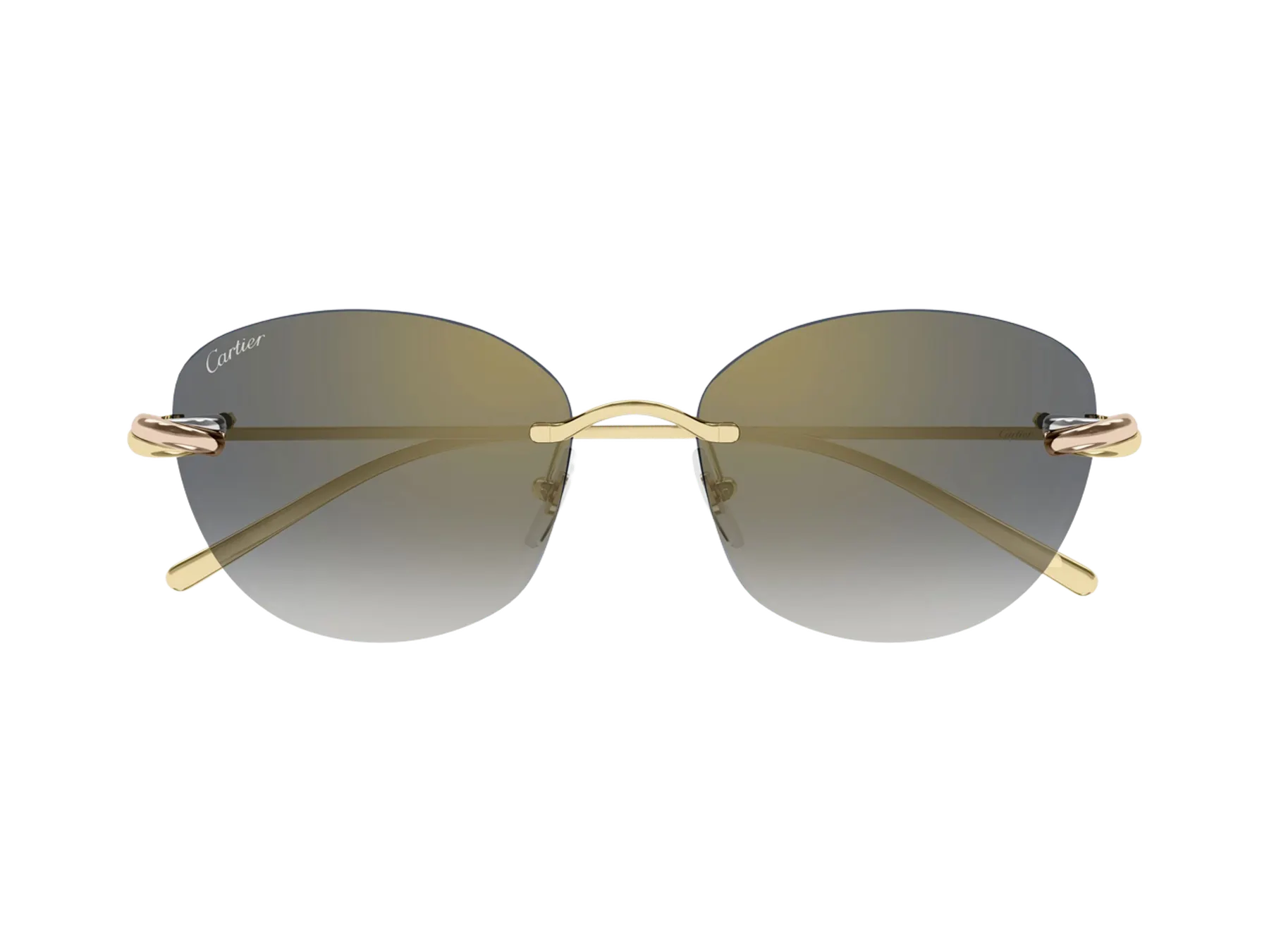 Cartier Trinity CT0685S sunčane naočare, boja Gold/Grey, pogled spreda