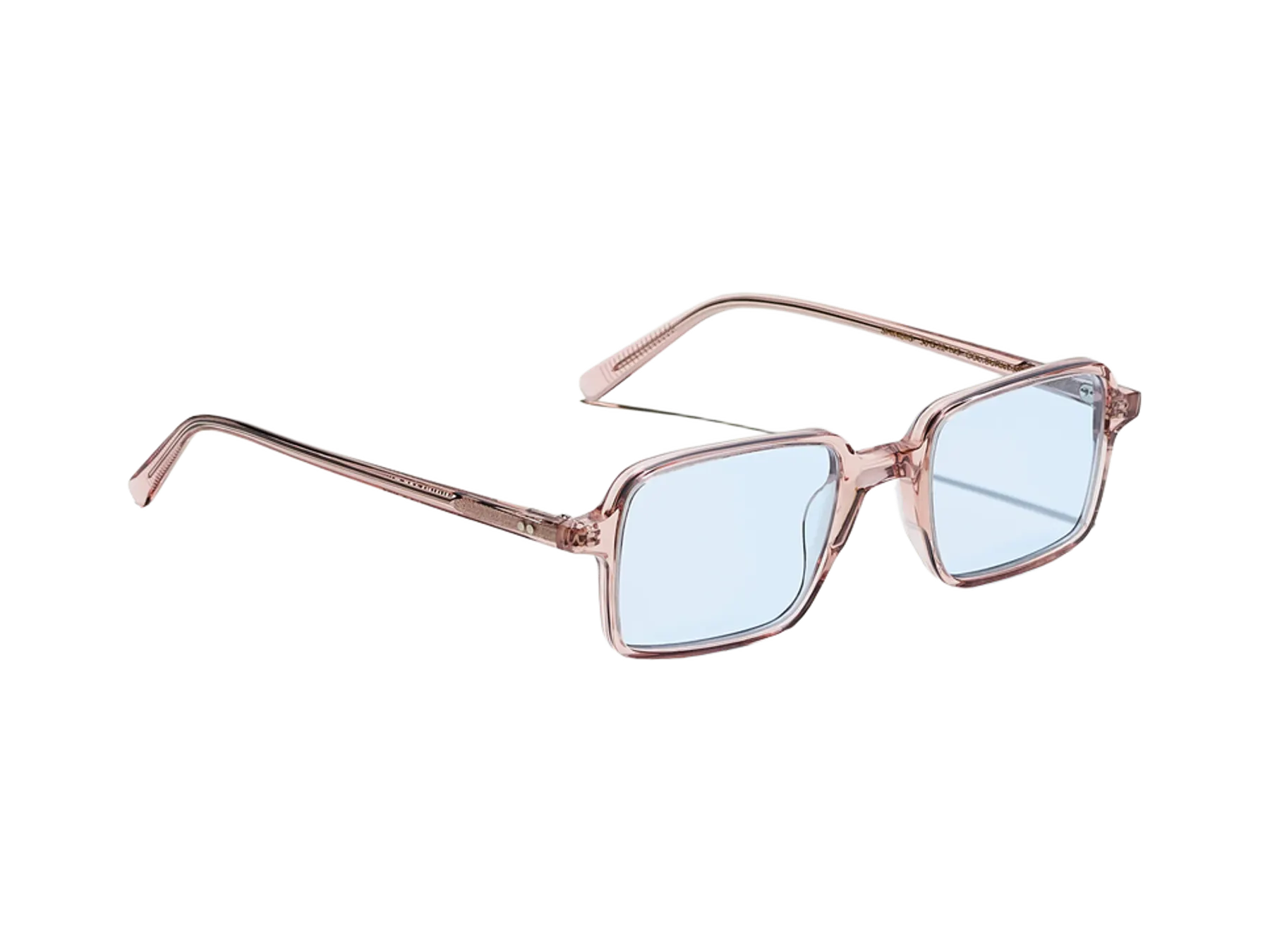 Moscot Shindig Sun sunčane naočare, boja Burnt Rose, staklo Bel Air Blue, pogled iz ugla