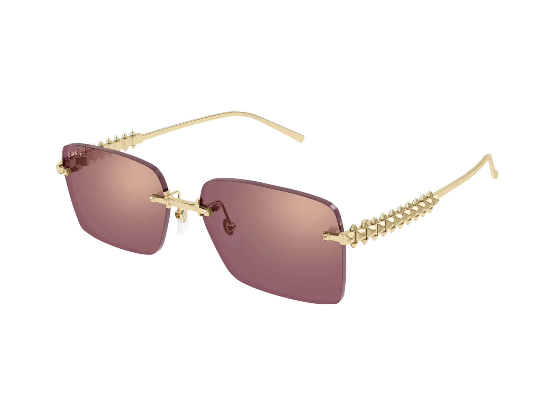 Cartier Clash de Cartier CT0545S sunčane naočare, boja Shiny Gold/Pink, pogled iz ugla