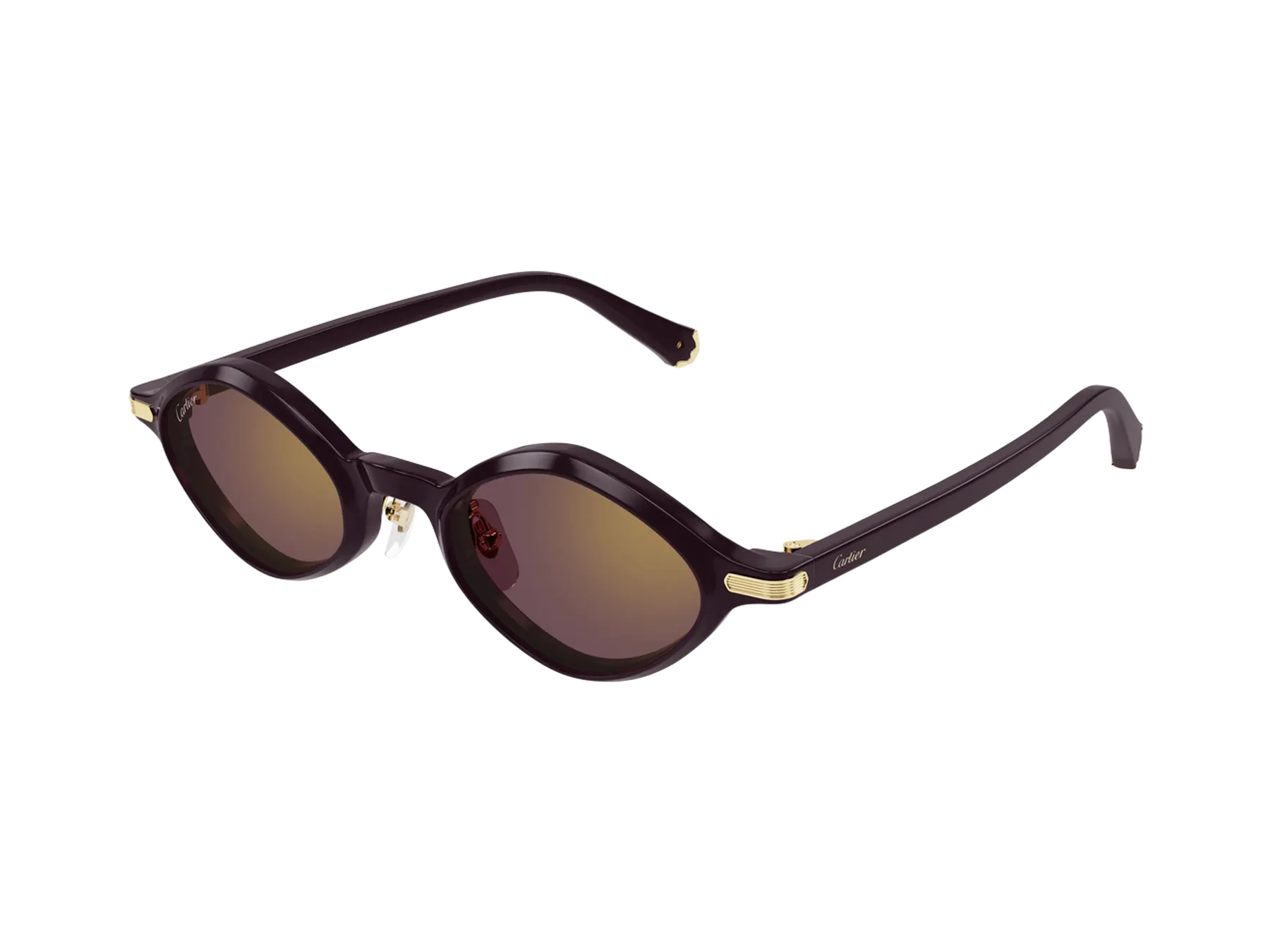 Cartier Première de Cartier CT0540S sunčane naočare, boja Dark Wine/Cyclamen, pogled iz ugla