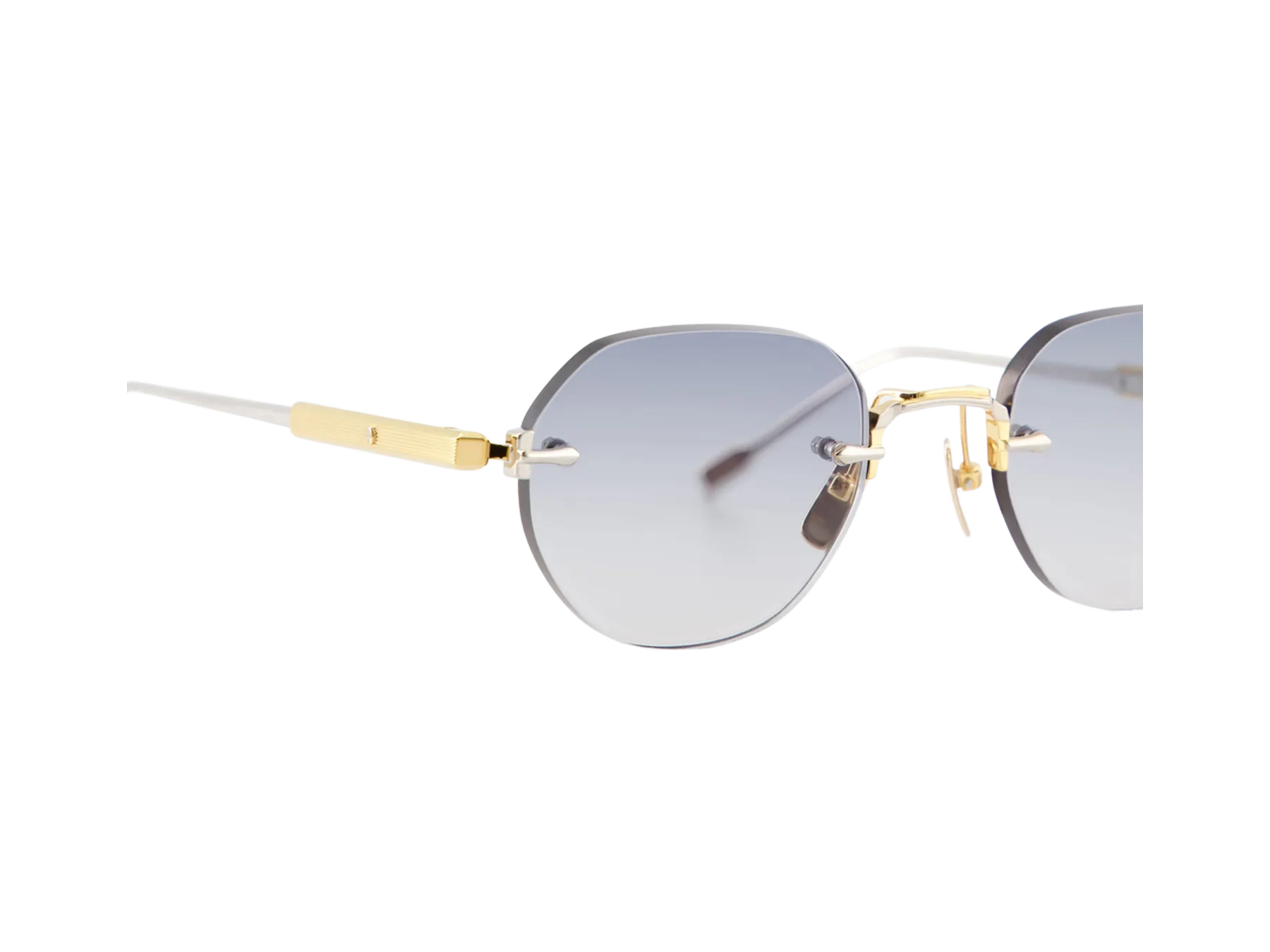 Sato Terebellum I sunčane naočare, boja Yellow Gold / Platinum, titanijum, Blue Gradient staklo, detalj izrade