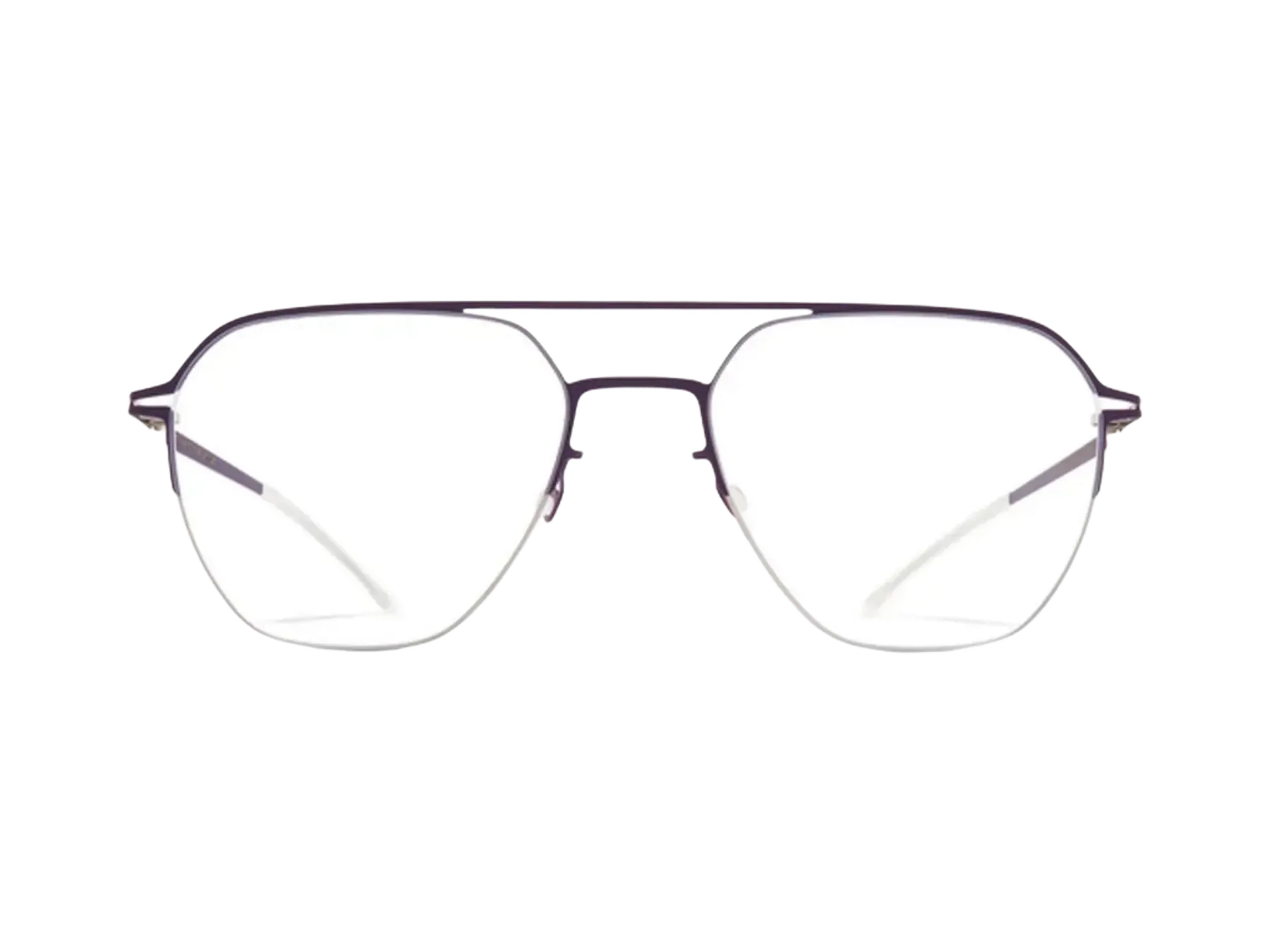 Mykita Imba glasses, colour Silver/Deep Purple, front view