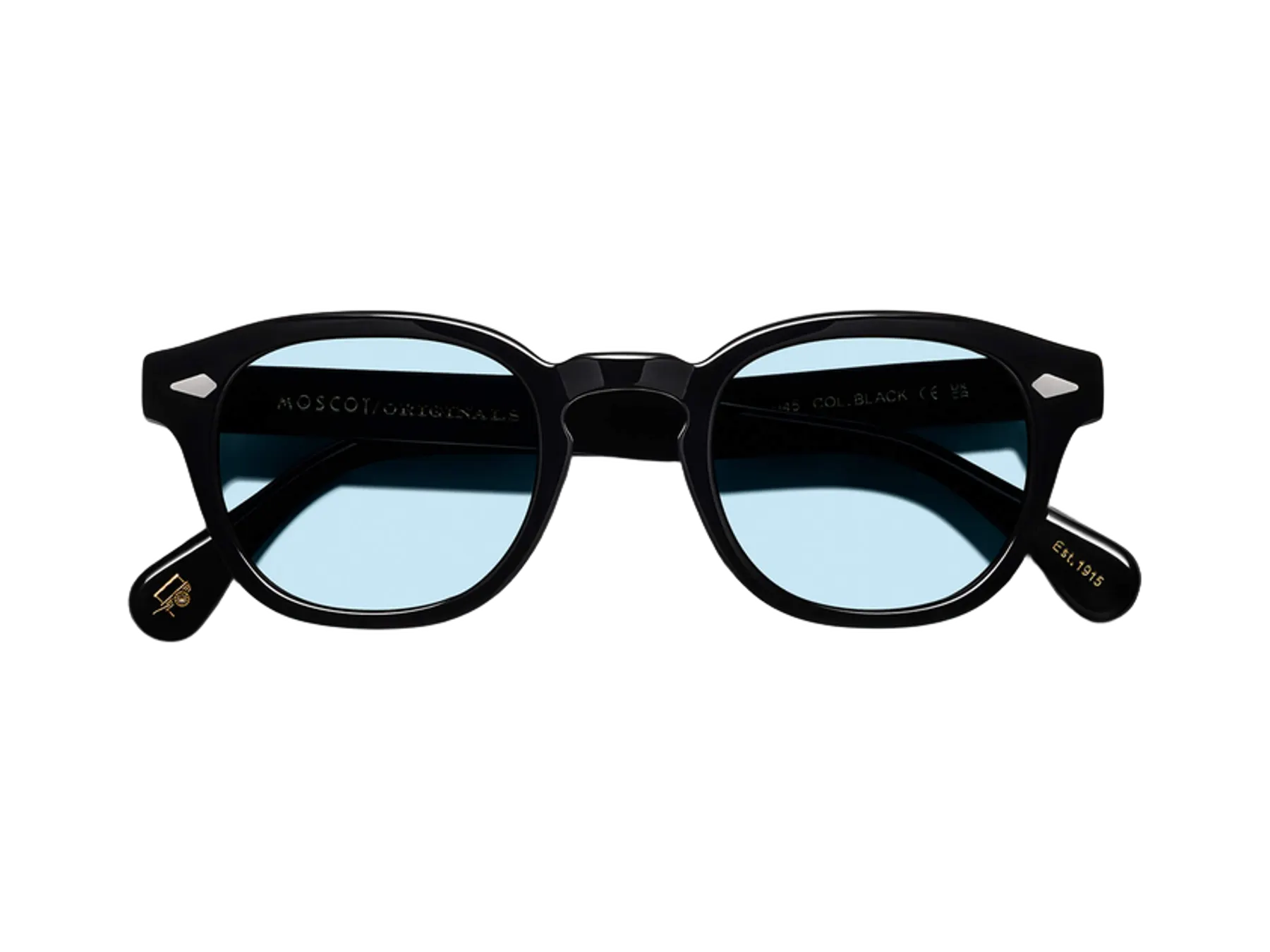 Moscot Lemtosh Sun sunčane naočare, boja Black, staklo Bel Air Blue, pogled spreda