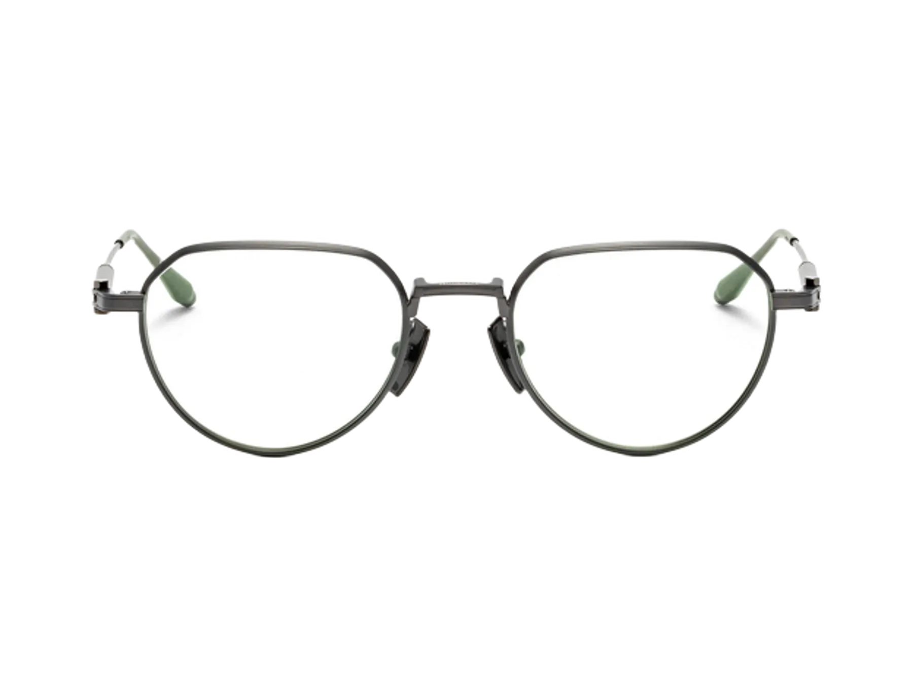 Akoni Artemis dioptrijske naočare, boja Black Iron/Matte Olive, pogled spreda