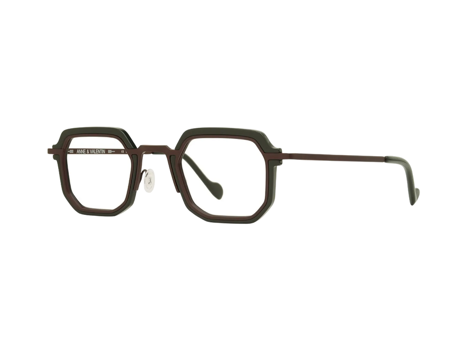 Anne & Valentin M14 dioptrijske naočare, boja Dark Brown & Gray, pogled iz ugla