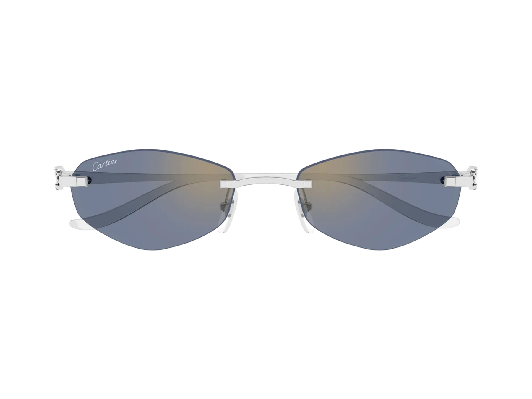 Cartier CT0675S sunčane naočare, boja Platinum/Light Blue, pogled spreda