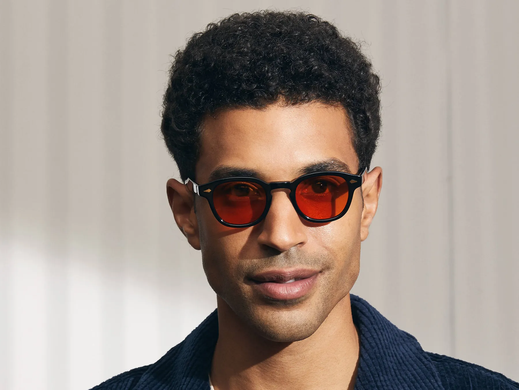 Moscot Lemtosh Sun sunčane naočare, boja Black, staklo Woodstock Orange, na licu