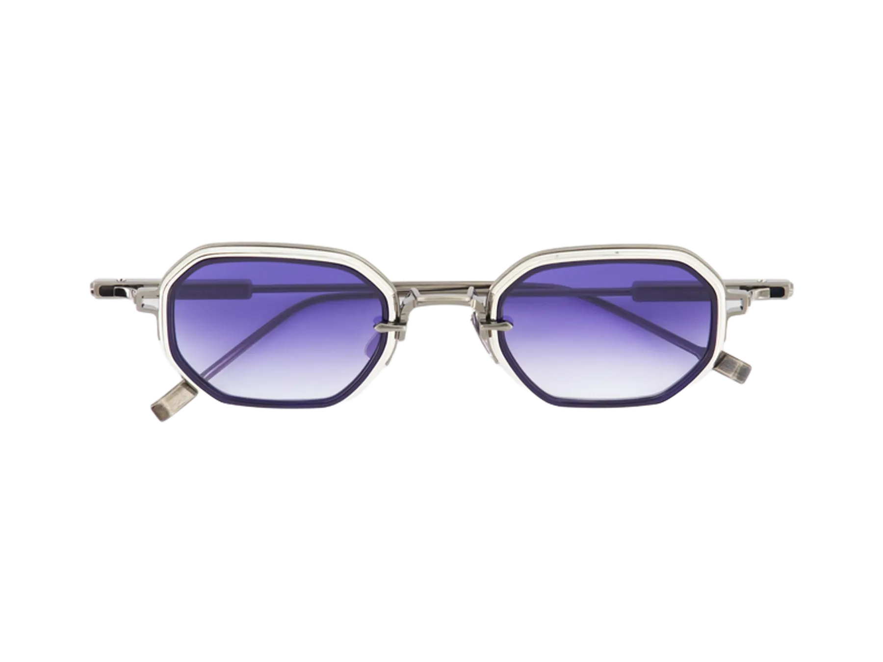 Sato Timir II sunčane naočare, boja Antique Silver / Platinum, titanijum, Purple Gradient staklo, pogled odozgo