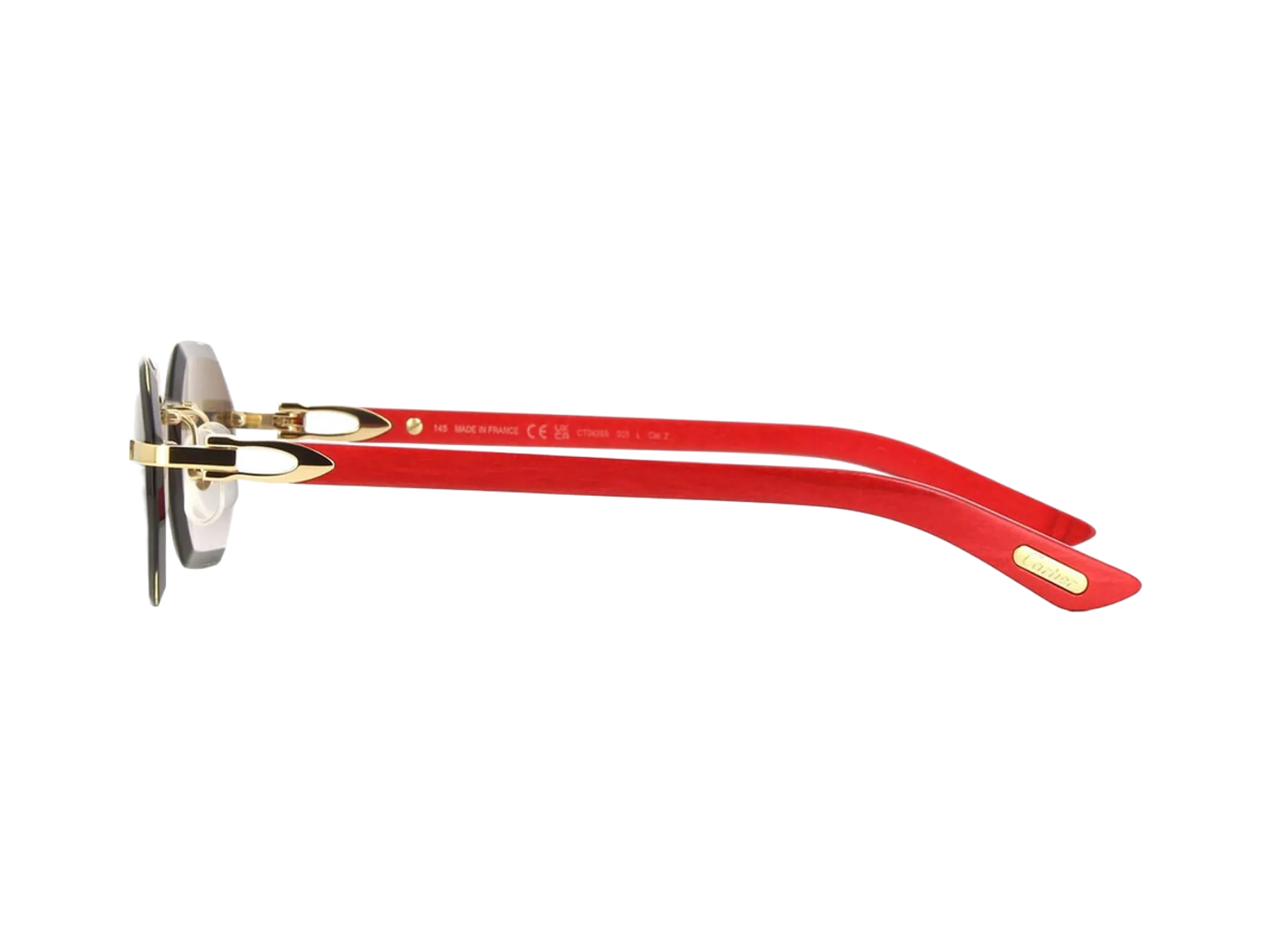 Cartier C Décor CT0439S sunčane naočare, boja Gold/Red, pogled sa strane