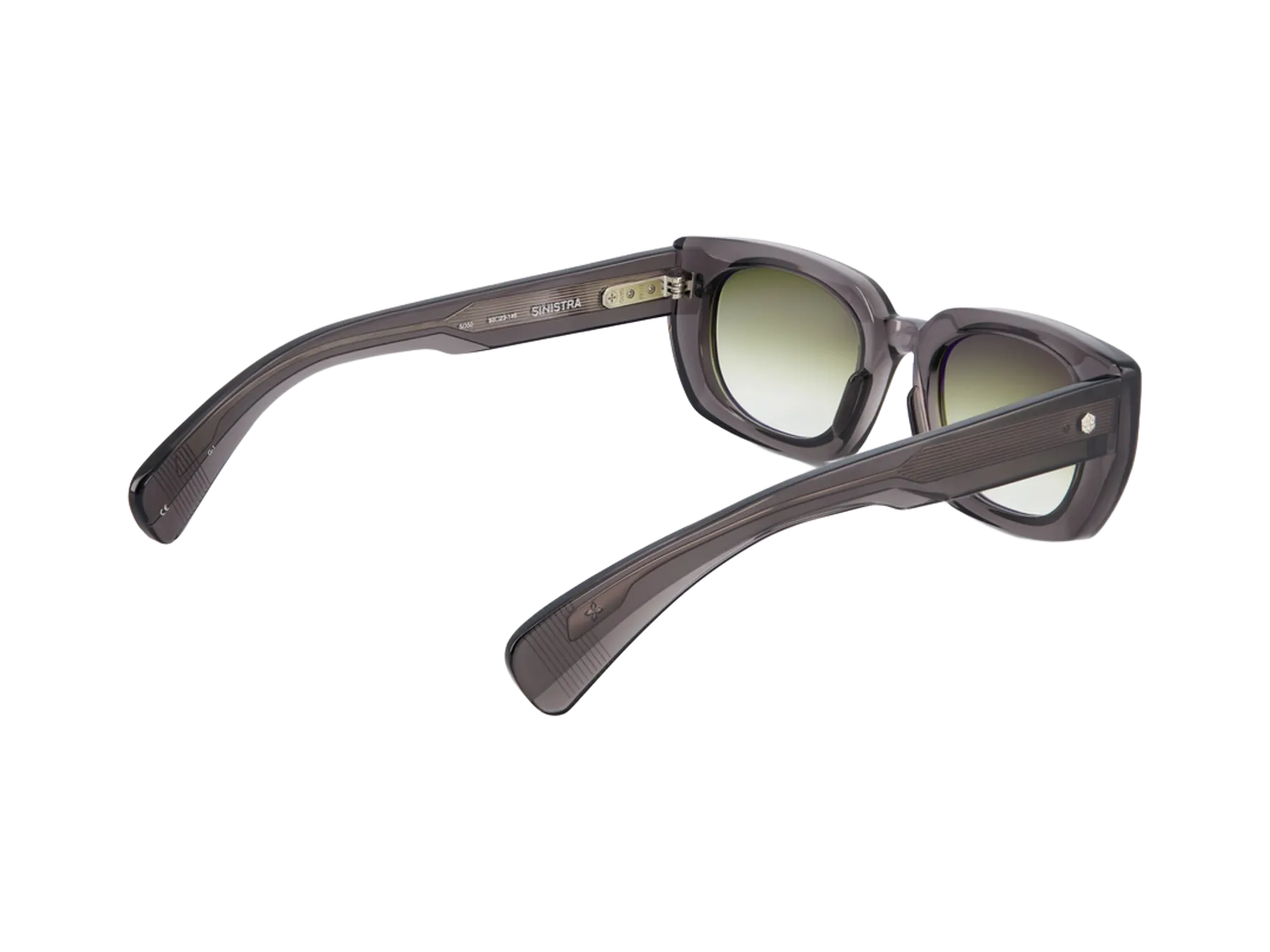 Sato Sinistra sunčane naočare, boja Crystal Grey, acetat, Green Gradient staklo, leva drška