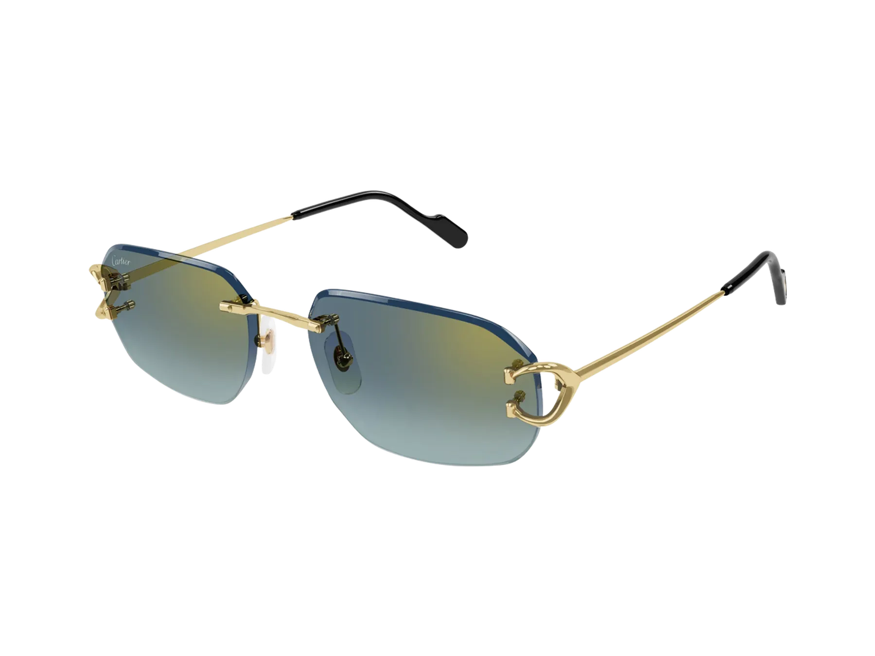 Cartier C Décor CT0468S sunčane naočare, boja Shiny Gold/Green, pogled iz ugla