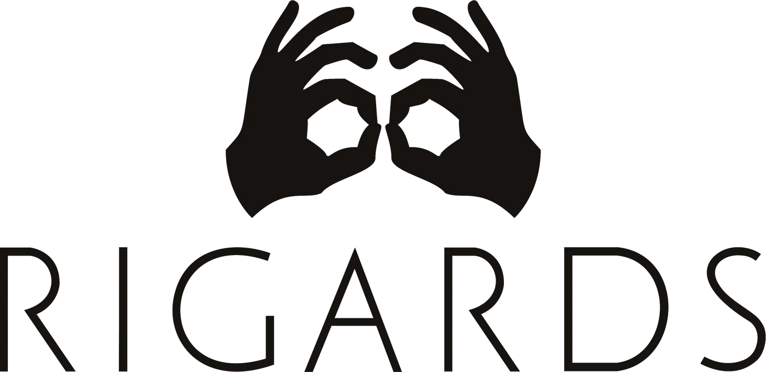 Rigards logo - dve šake u obliku dvogleda