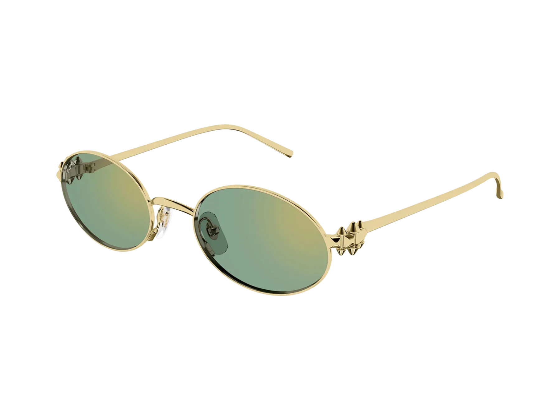Cartier Clash de Cartier CT0644S sunglasses, colour Gold/Green, angle view