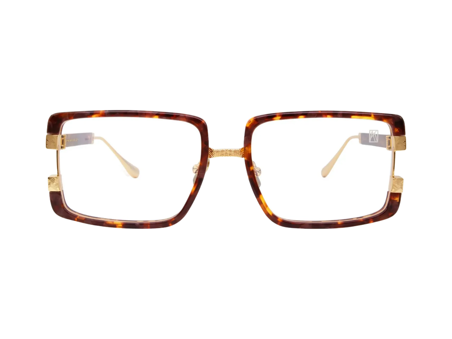 Anna-Karin Karlsson Too Handsome Optical optical glasses, colour Amber Tortoise, front view