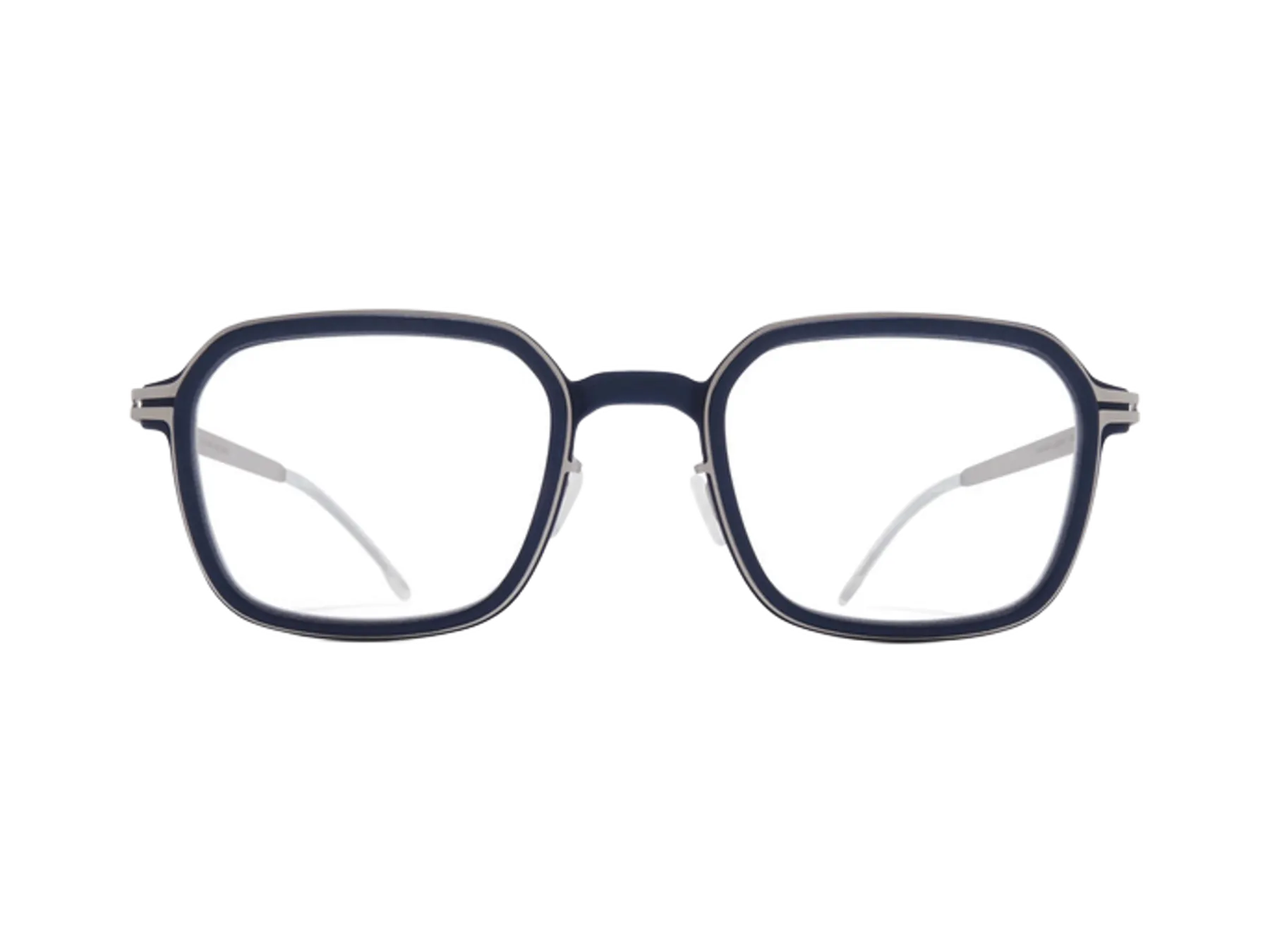 Mykita Rowan naočare, tamnoplavi MYLON okvir sa mat srebrnim čelikom, spreda
