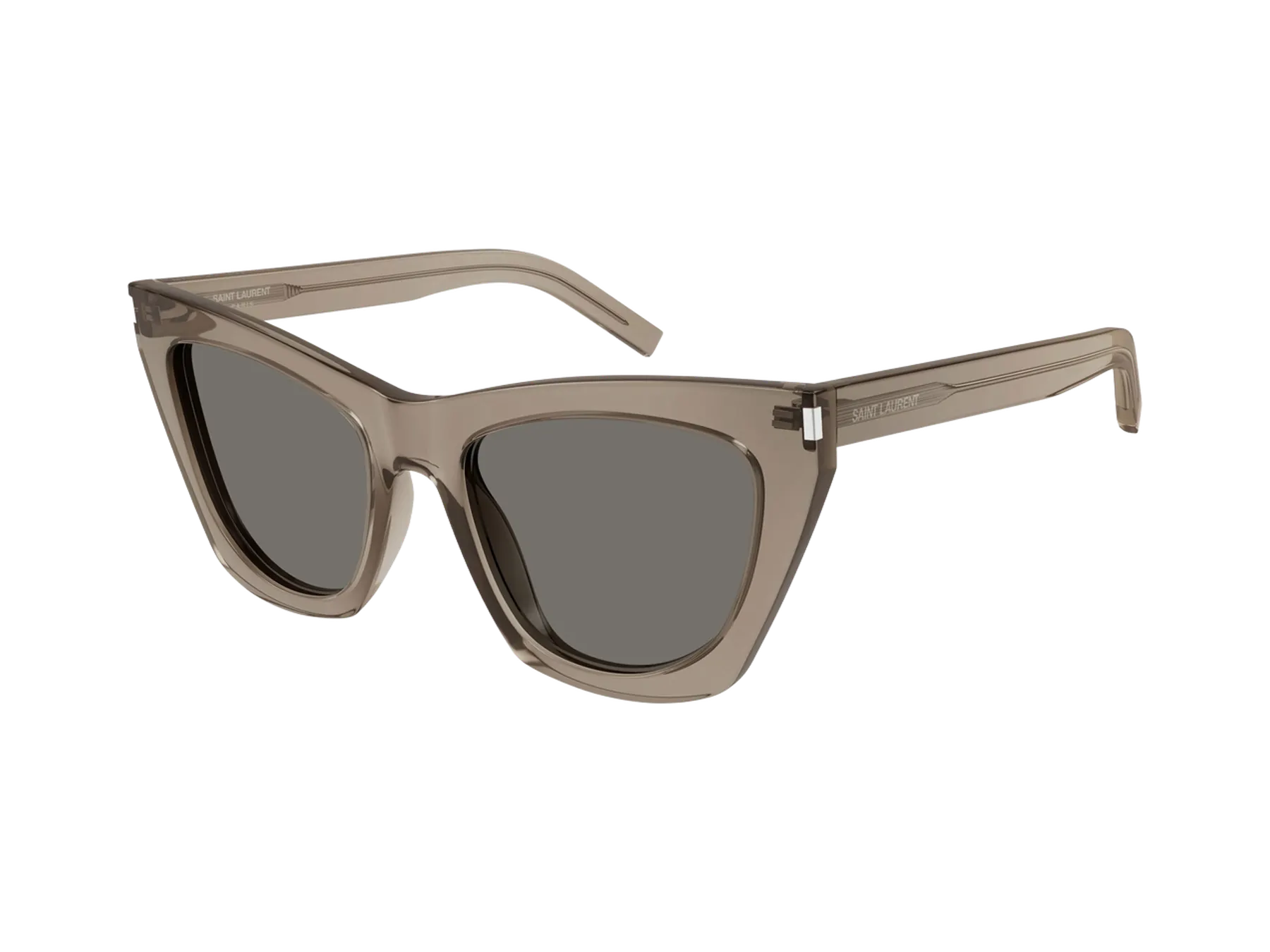 Saint Laurent SL 214 Kate sunčane naočare, boja Shiny Transparent Brown, pogled iz ugla