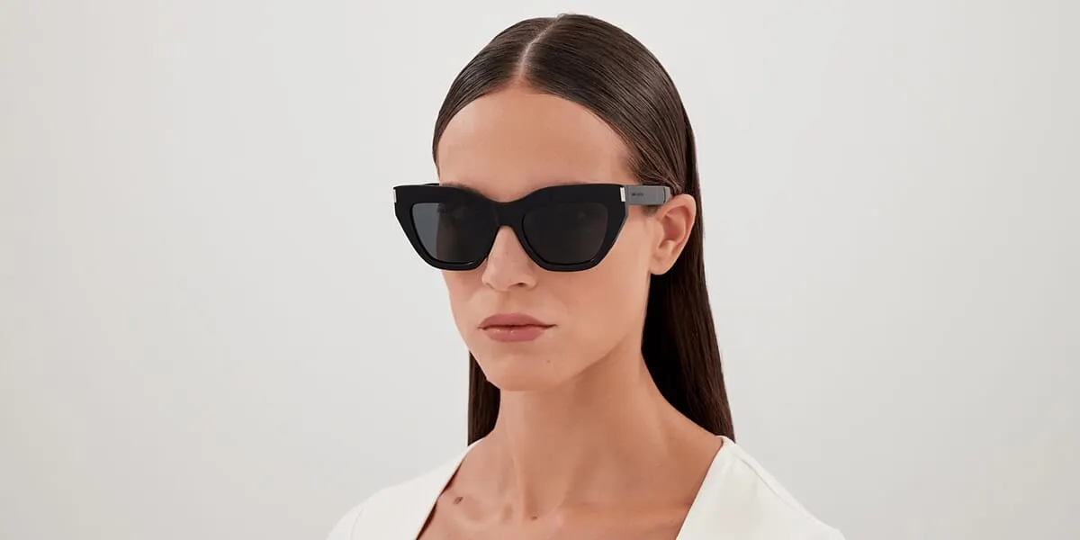 Saint Laurent SL 759 sunčane naočare, boja Shiny Solid Black, na licu