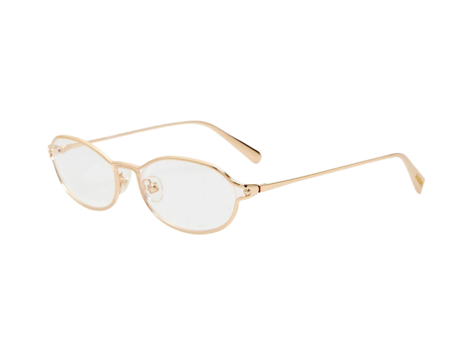 Jacquemus Tempo optical glasses, colour Gold, angled view