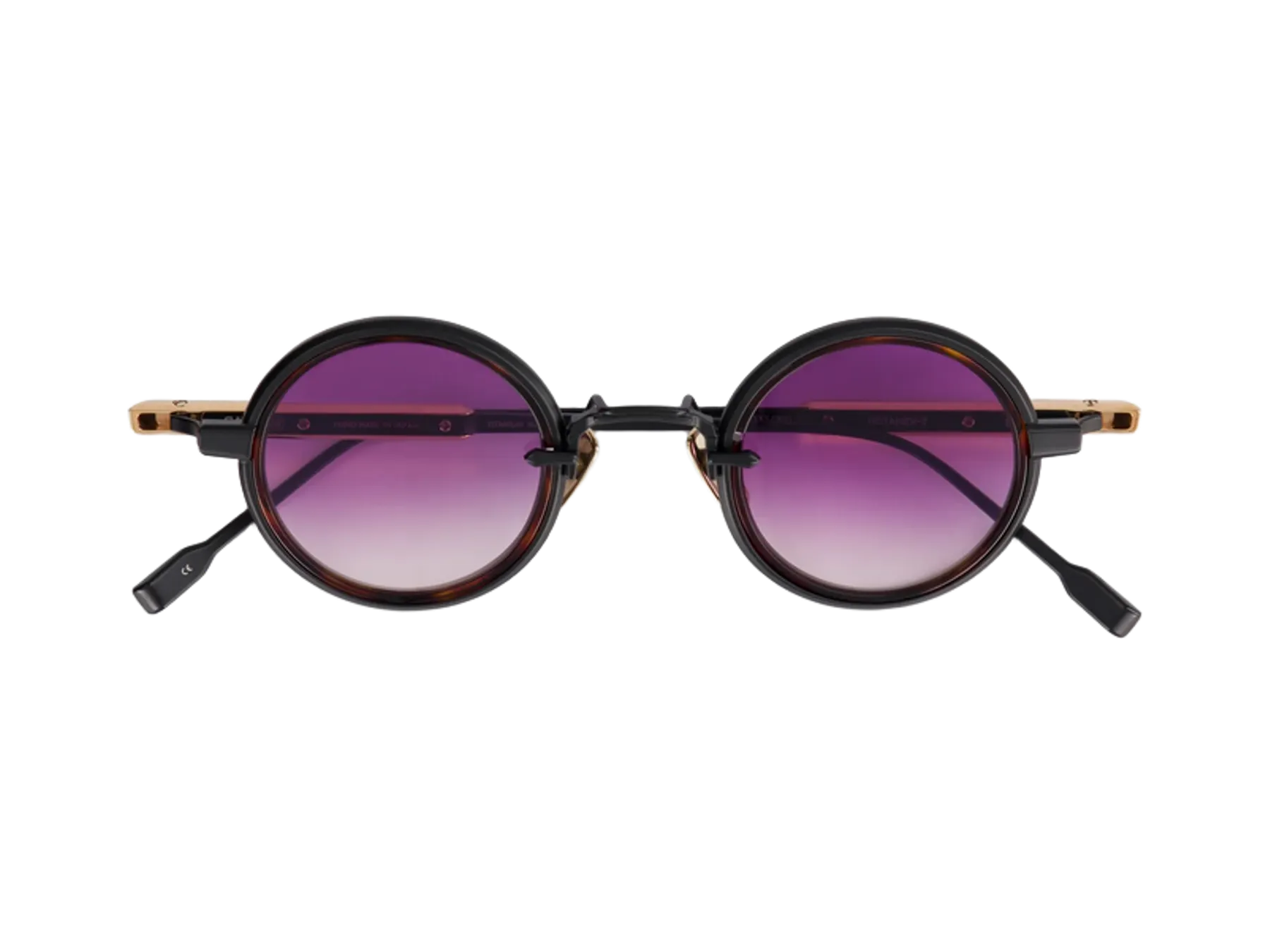 Sato Rotanev-T sunčane naočare, boja Black Mat / Rose Gold, titanijum, Purple Gradient staklo, pogled odozgo