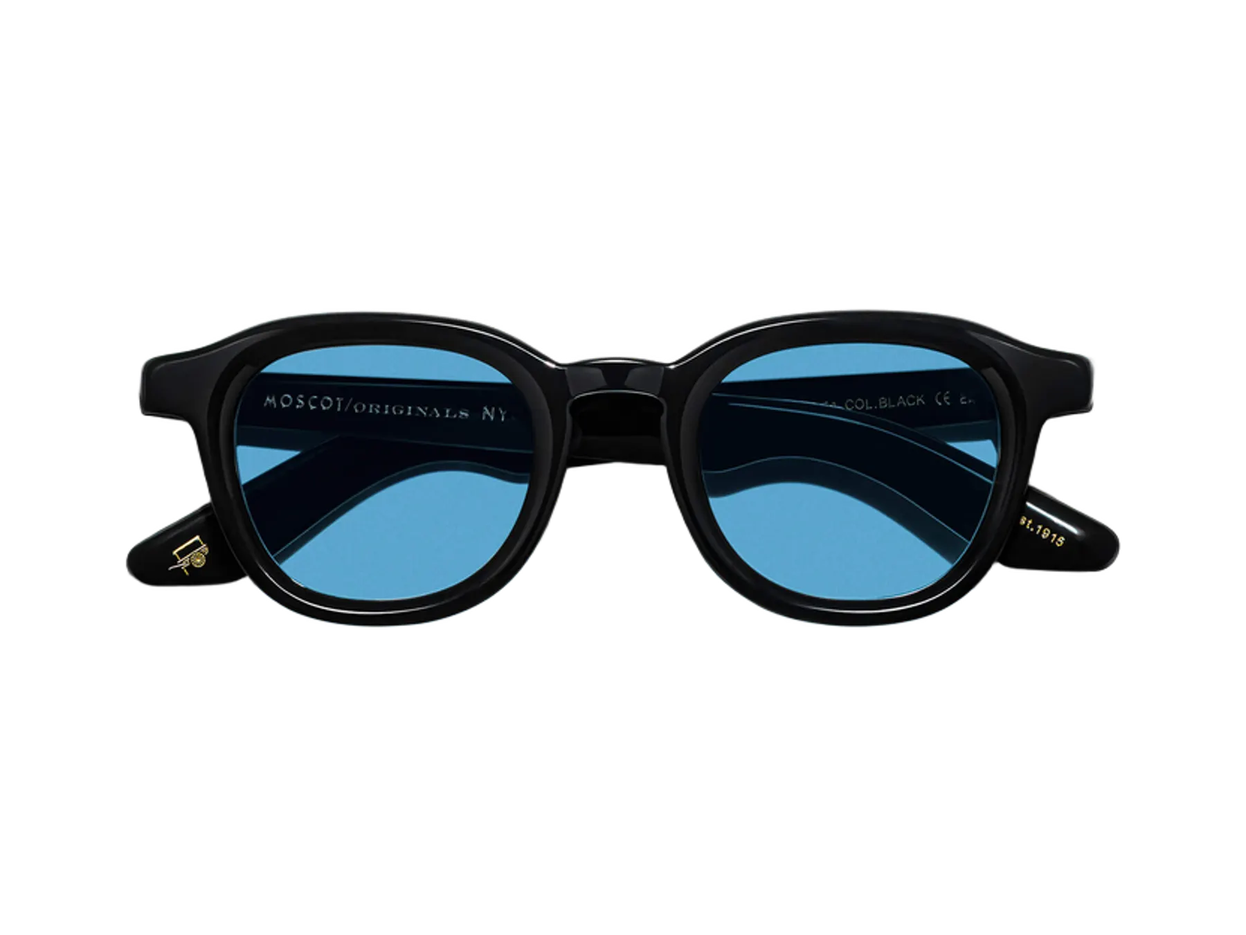Moscot Dahven Sun sunčane naočare, boja Black, staklo Celebrity Blue, pogled spreda
