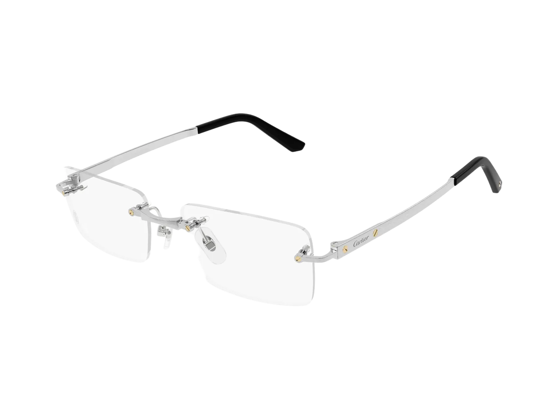 Cartier Santos de Cartier CT0511O dioptrijske naočare, boja Silver, pogled iz ugla
