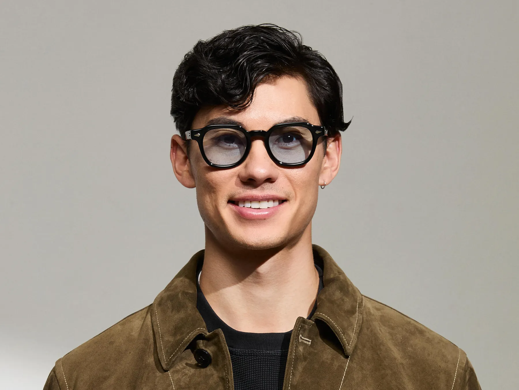 Moscot Dolt Sun sunčane naočare, boja Black, staklo Bel Air Blue, na licu