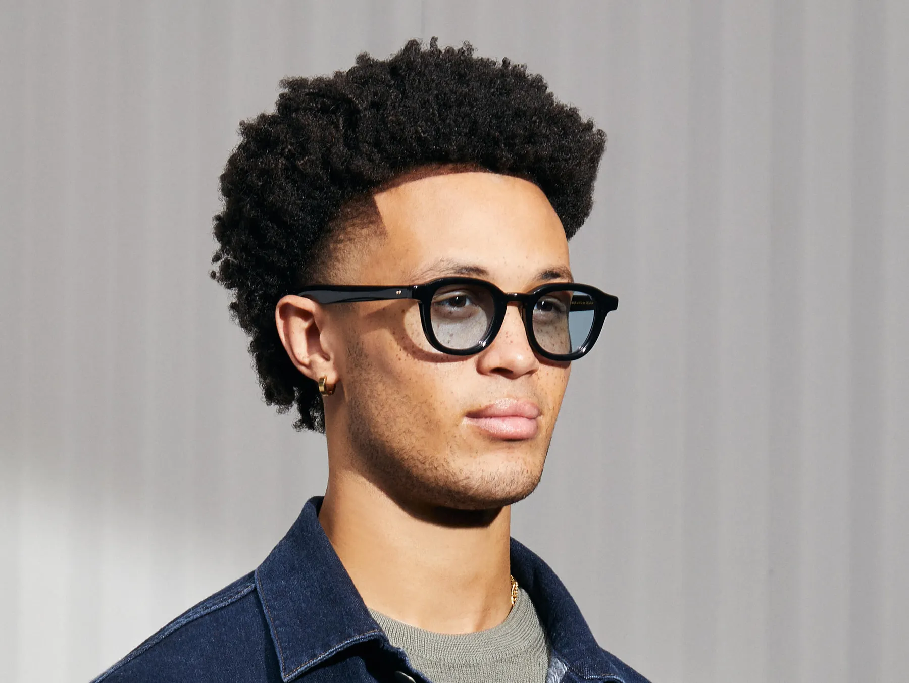 Moscot Dahven Sun sunčane naočare, boja Black, staklo Bel Air Blue, na licu