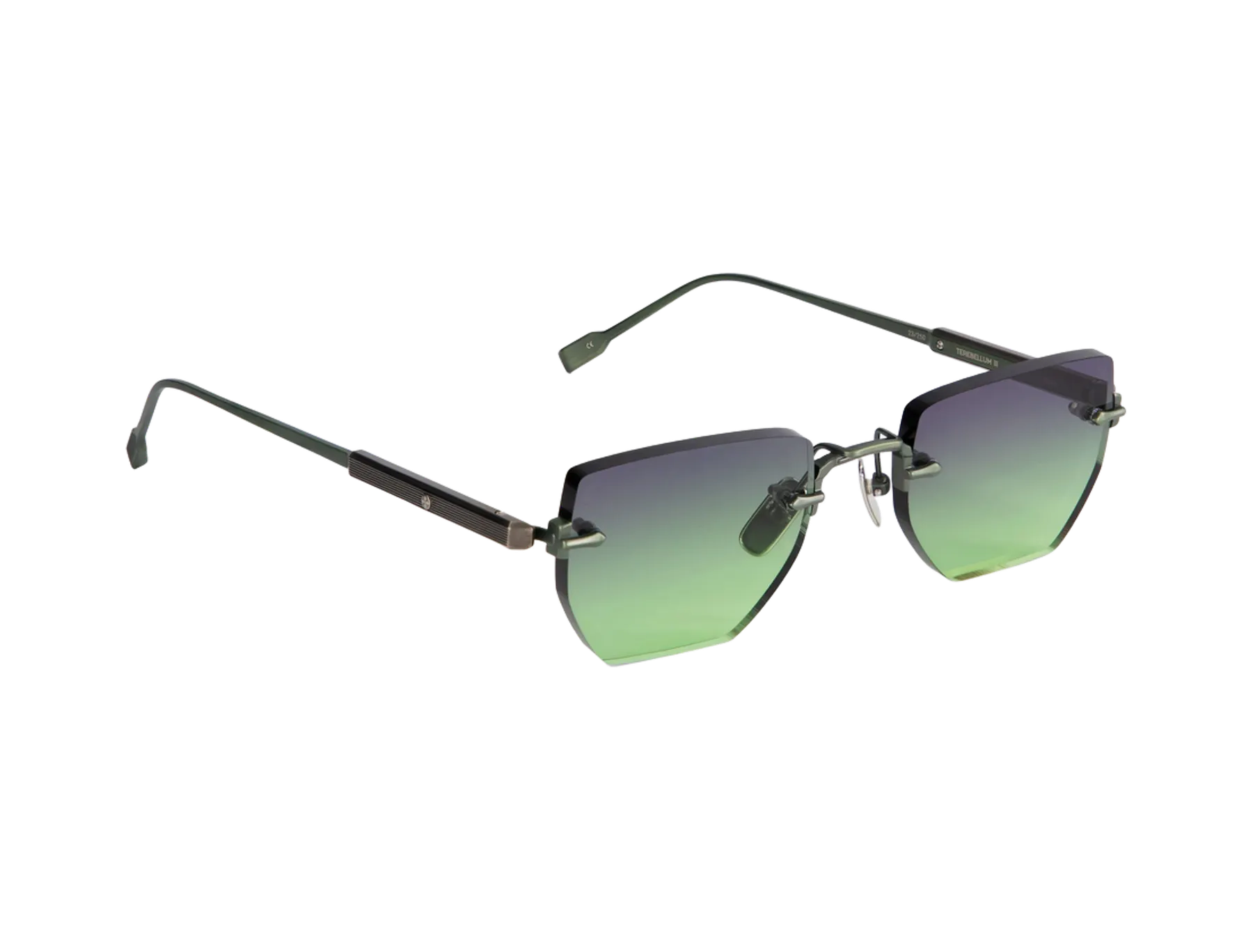 Sato Terebellum III Capsule Edition naočare, boja Matt Green / Antique Silver, pogled iz ugla